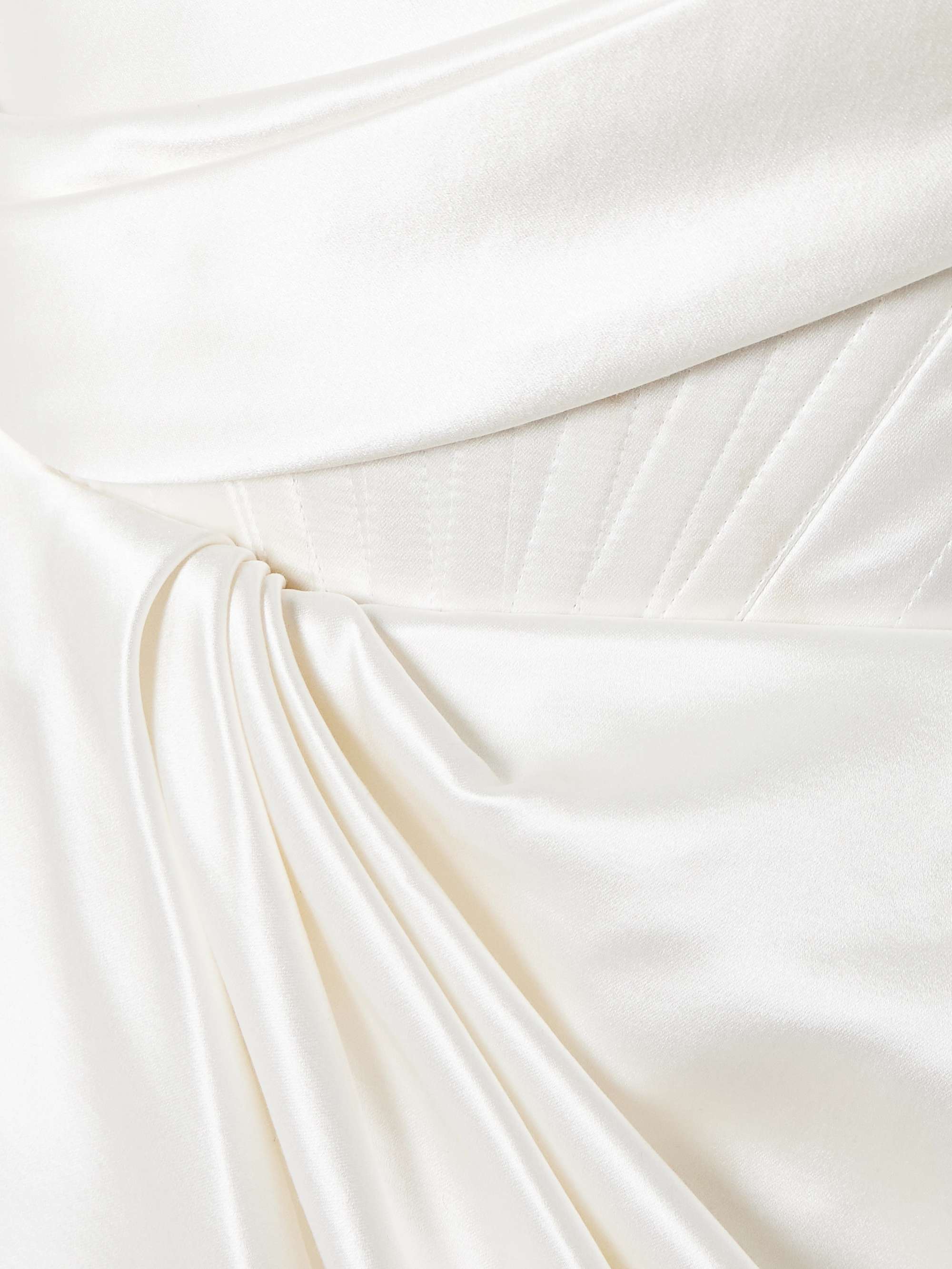 Blair asymmetric draped satin gown view