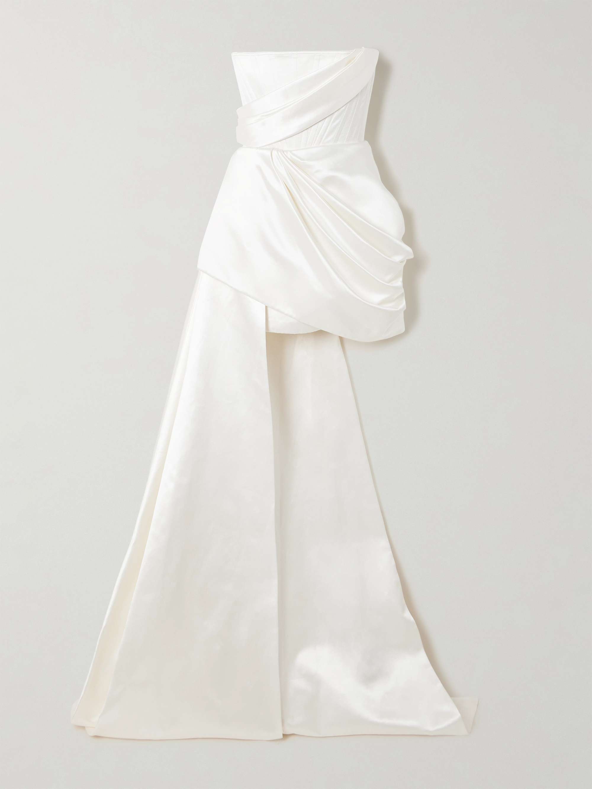 Blair asymmetric draped satin gown view