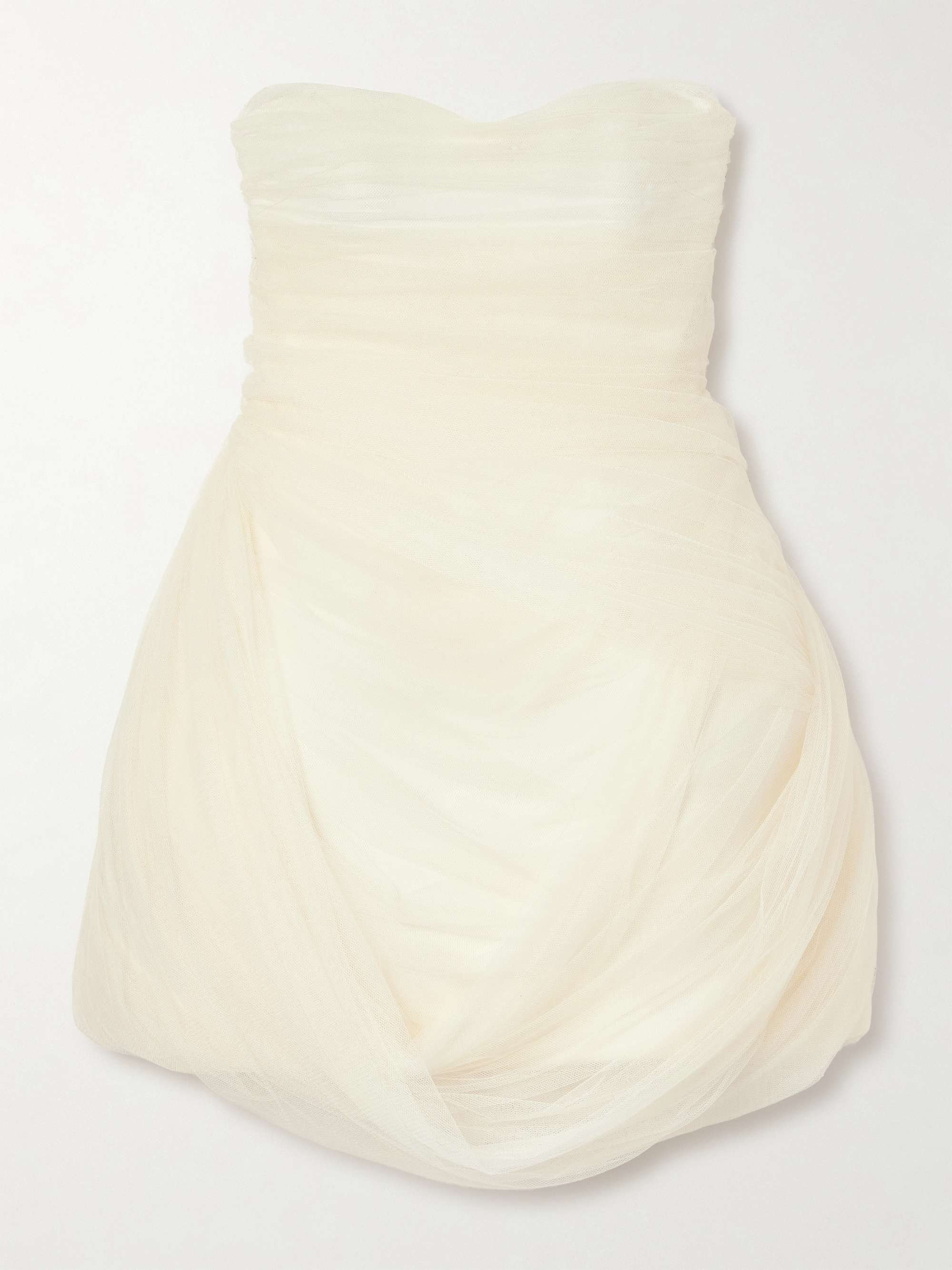 Bernie strapless draped tulle and satin mini dress view