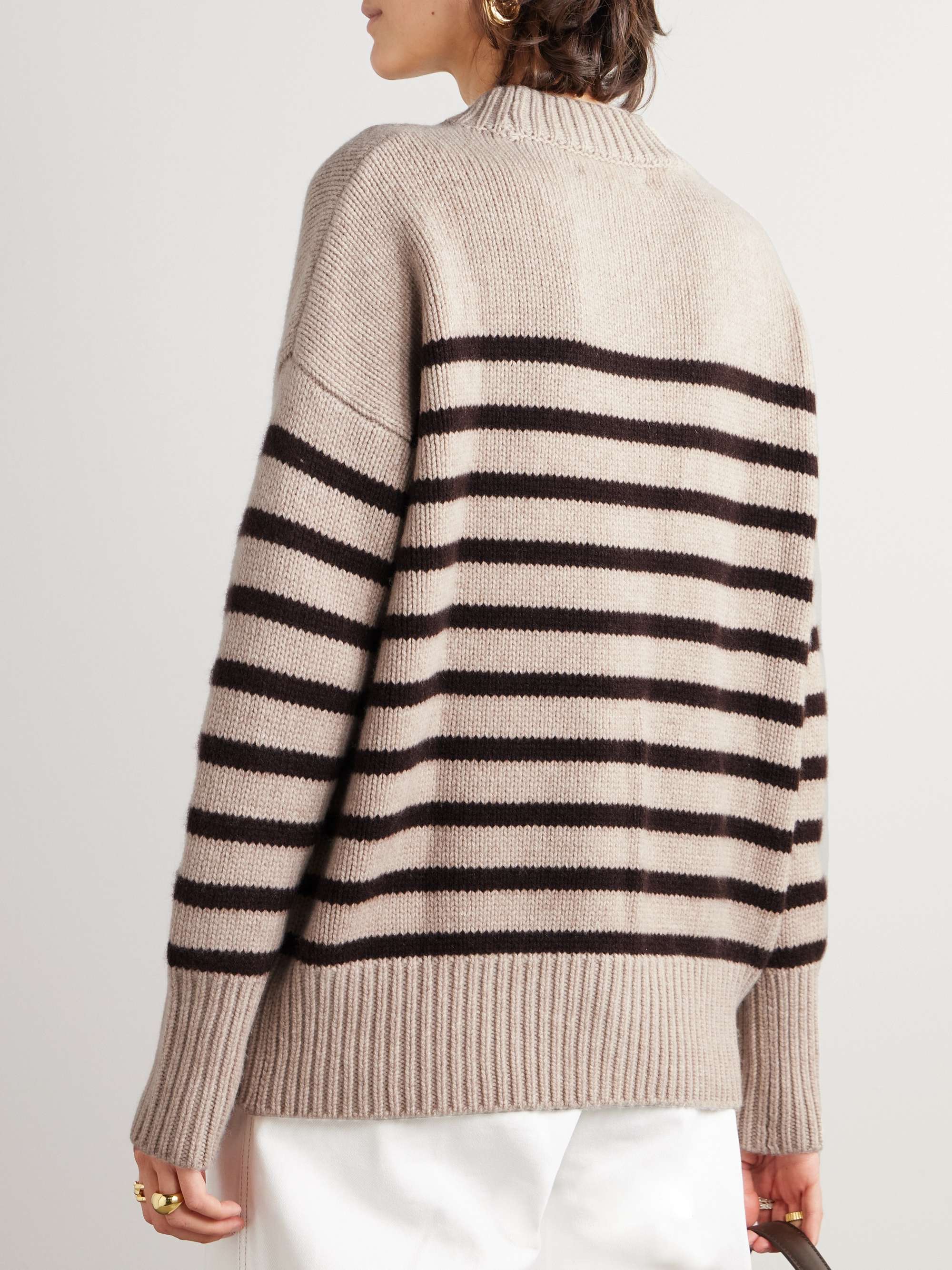 Marina striped wool and cashmere-blend sweater view