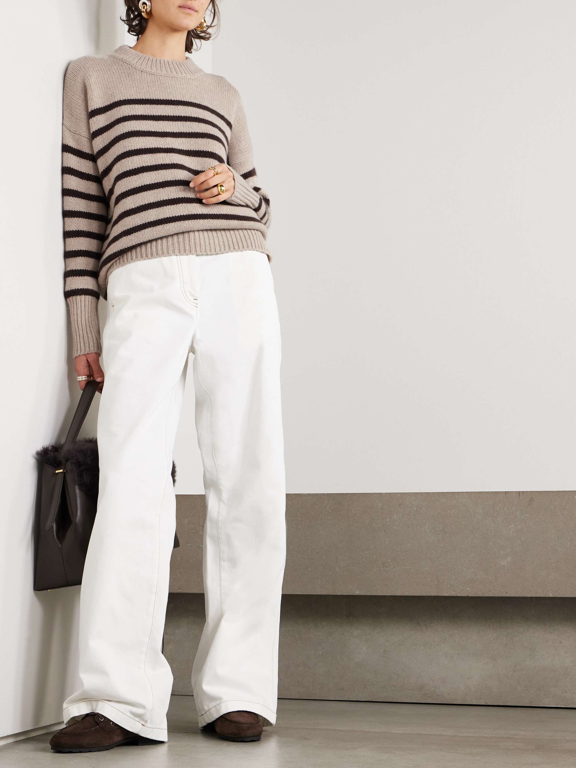 Marina striped wool and cashmere-blend sweater view