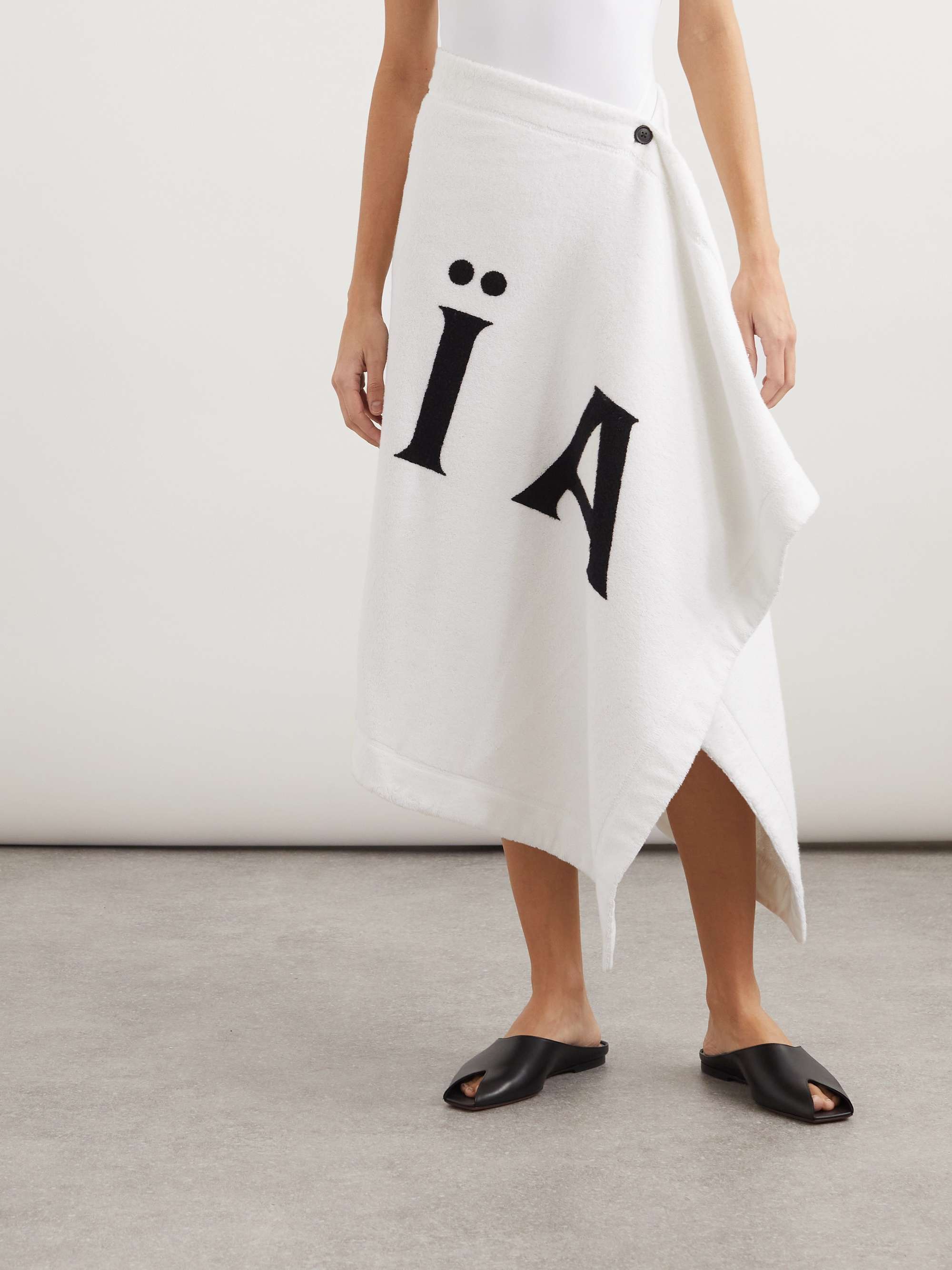 Printed cotton-terry pareo view