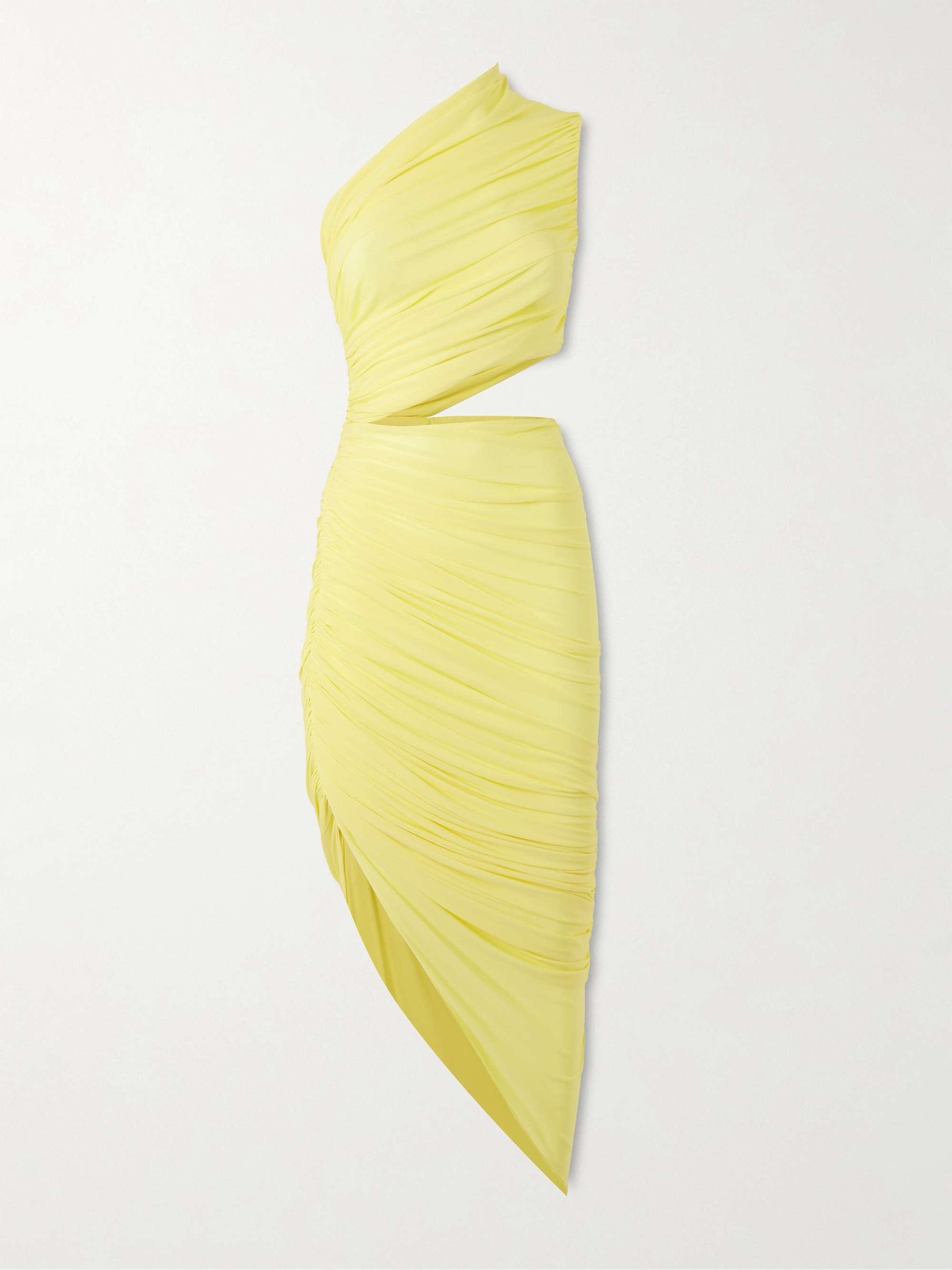One-shoulder cutout stretch-jersey midi dress view