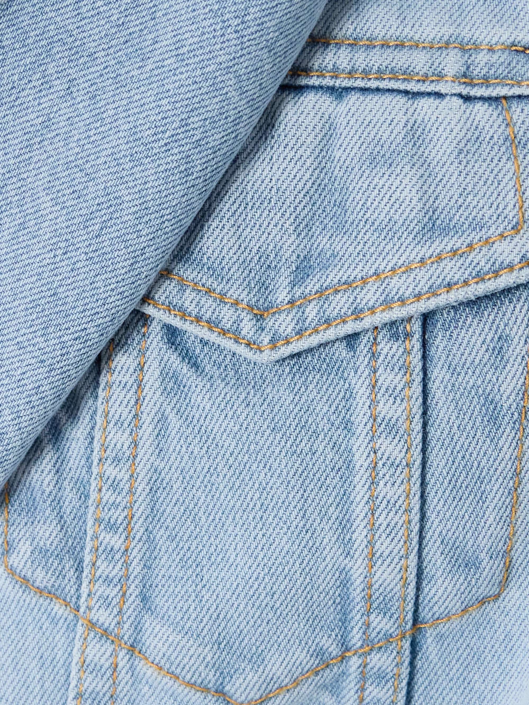Cropped denim hooded jacket view