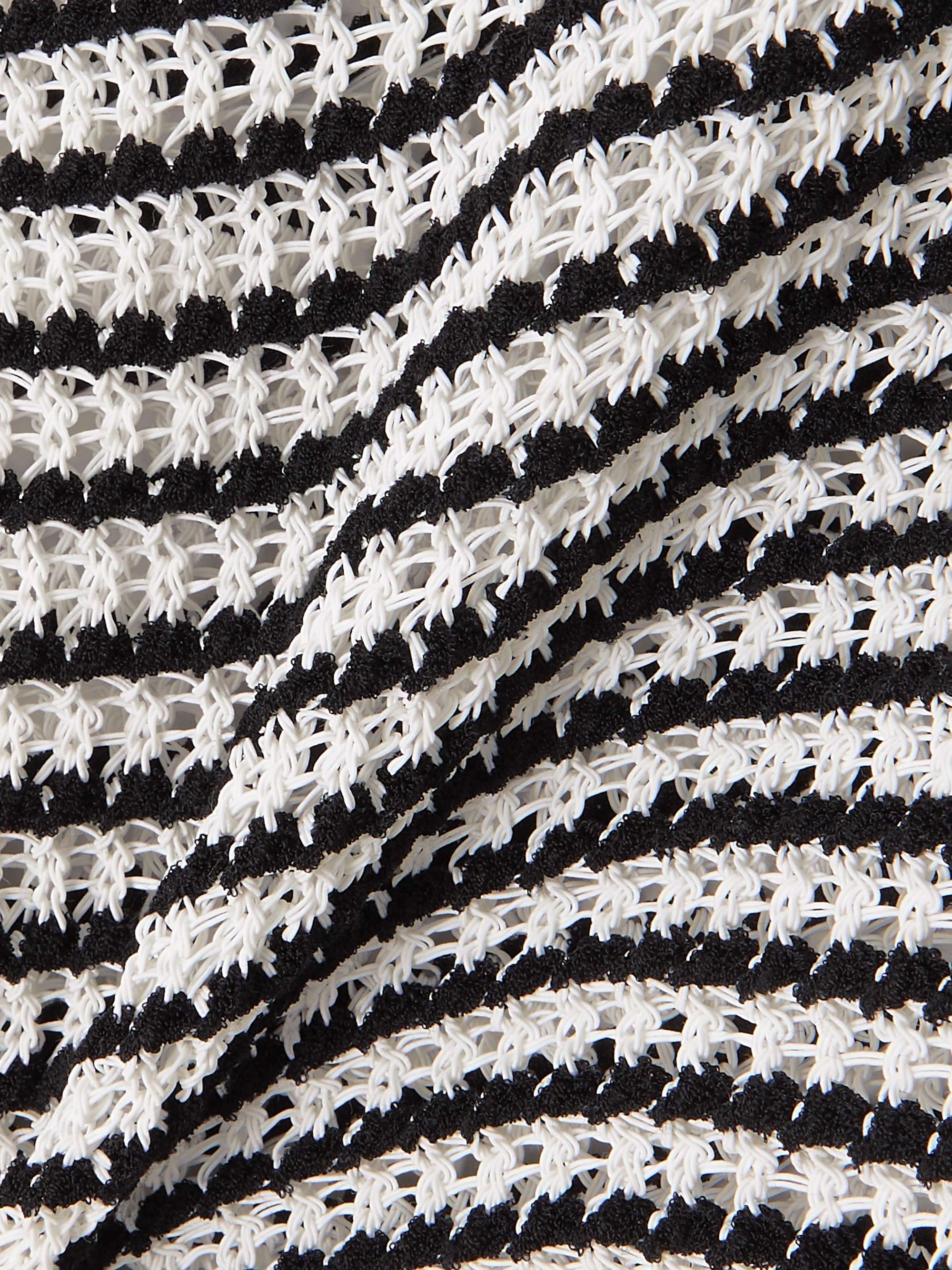 Cropped striped open-knit top view