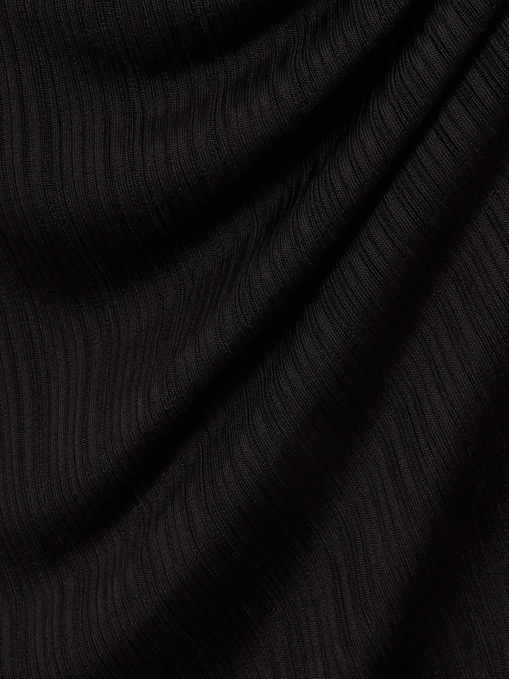 One-shoulder draped pointelle-knit maxi dress view