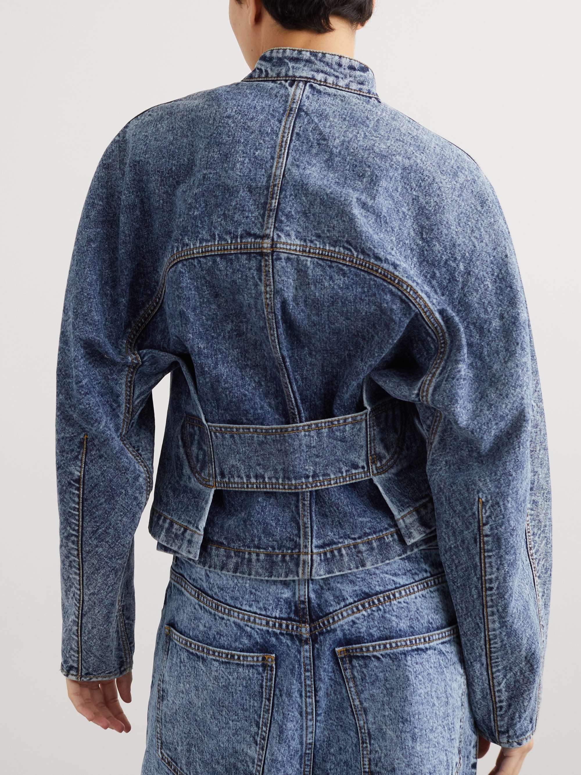 Paneled denim jacket view