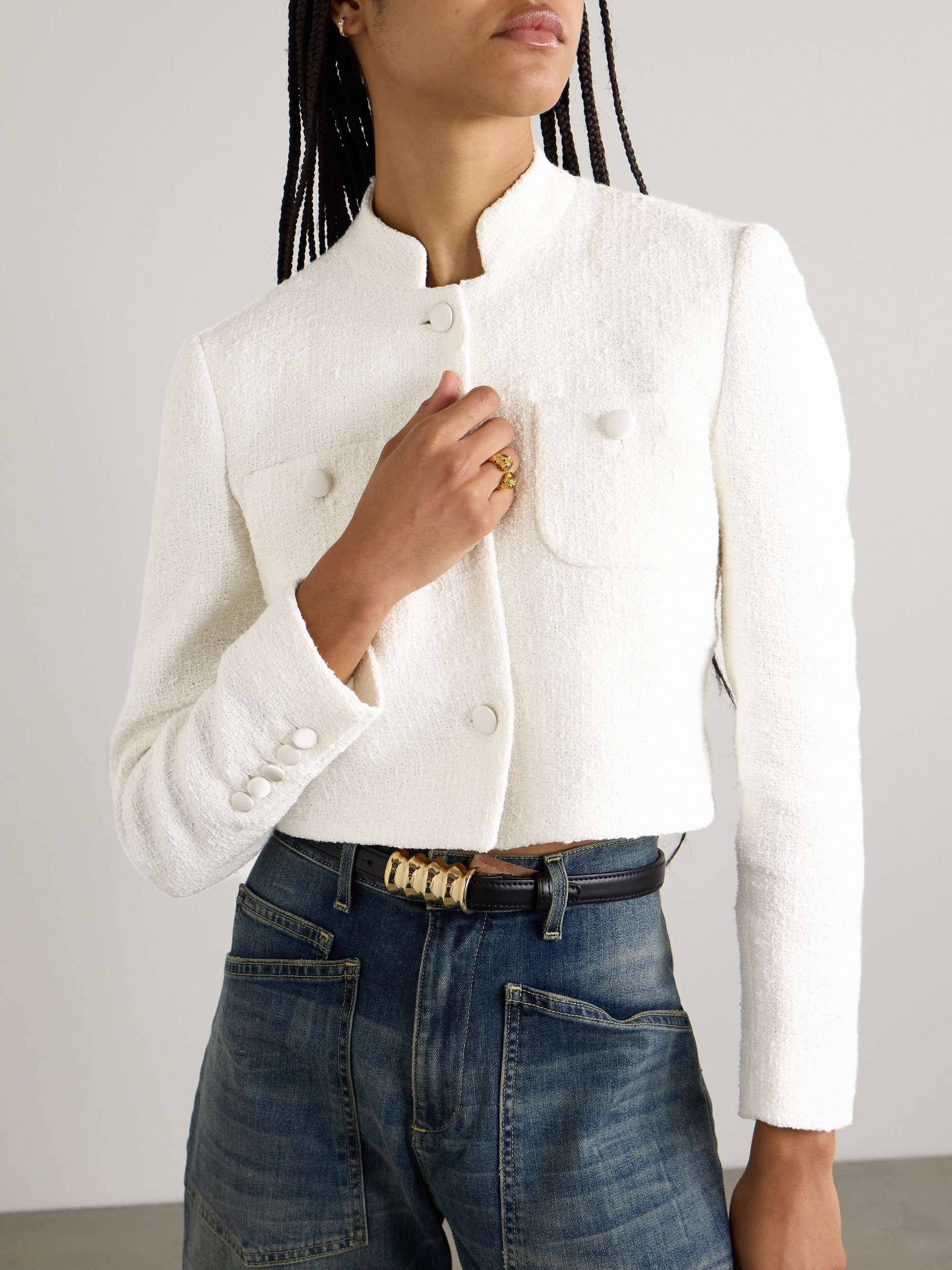 Raja cropped cotton-tweed jacket view