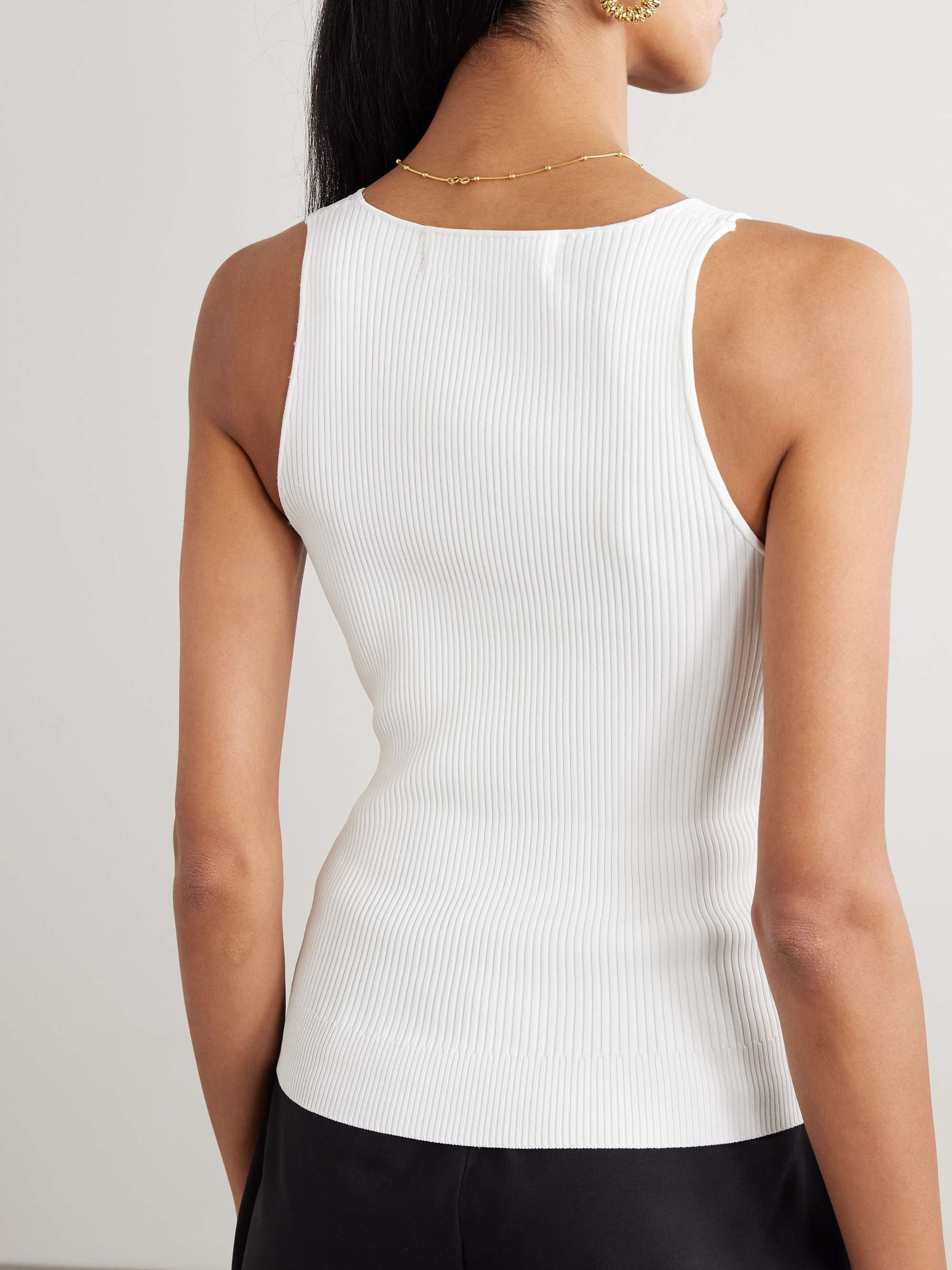 Ribbed jersey tank top view