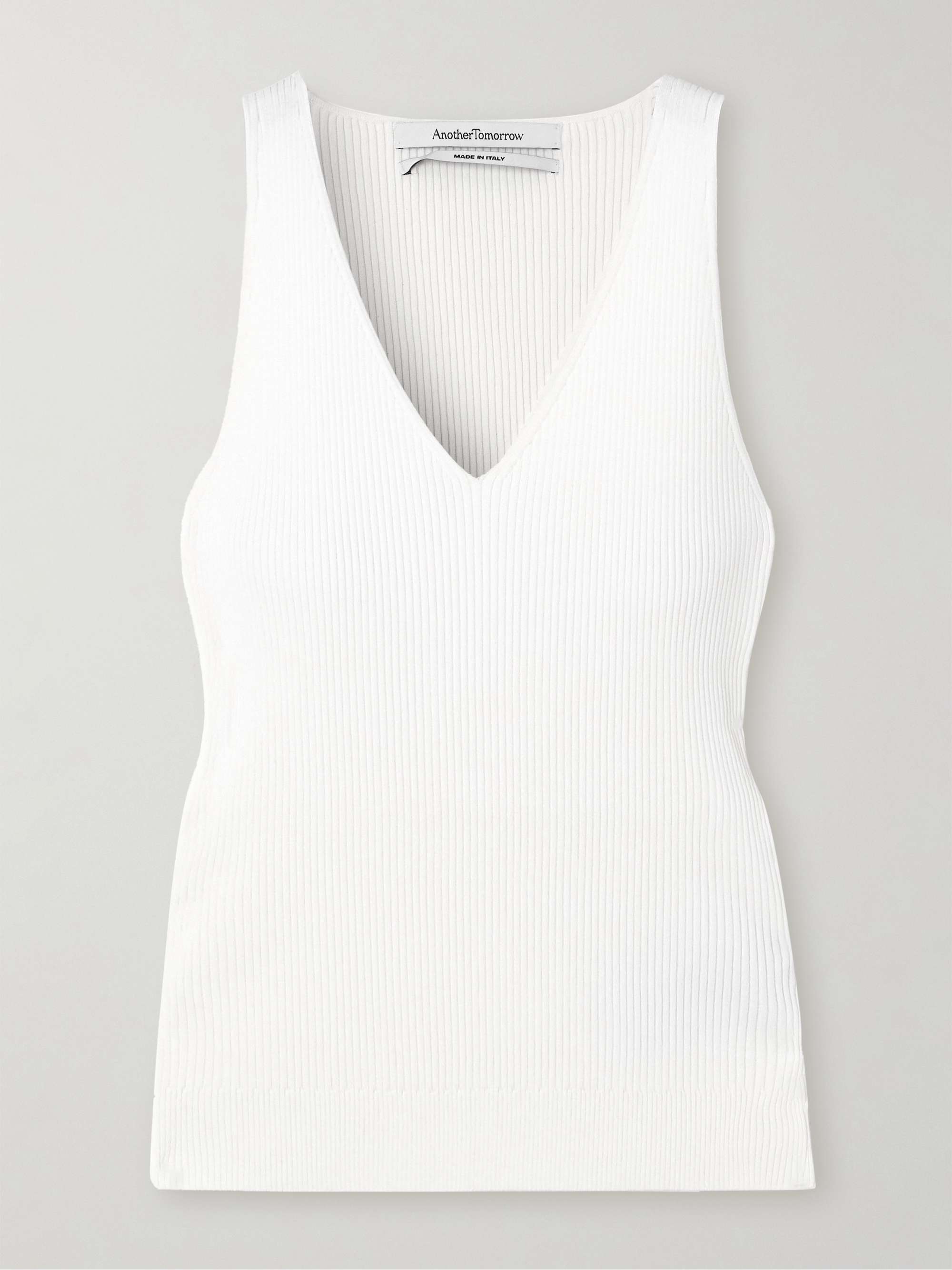 Ribbed jersey tank top view