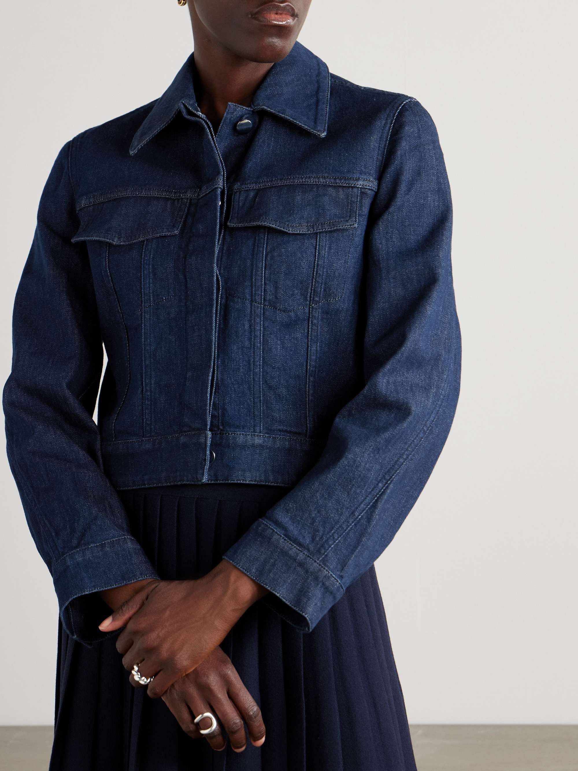 Cropped denim jacket view