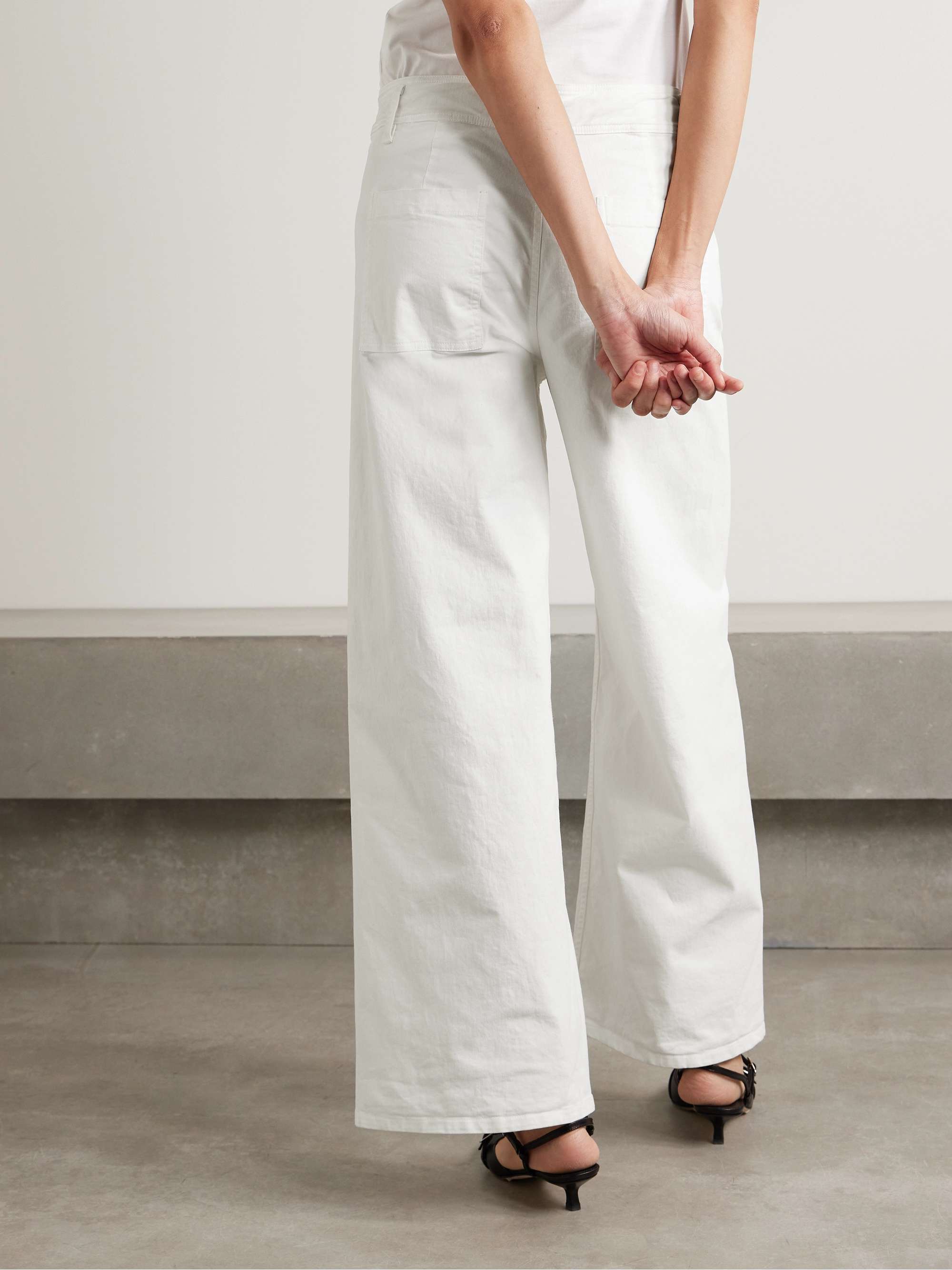 Megan cotton-blend twill wide-leg pants view