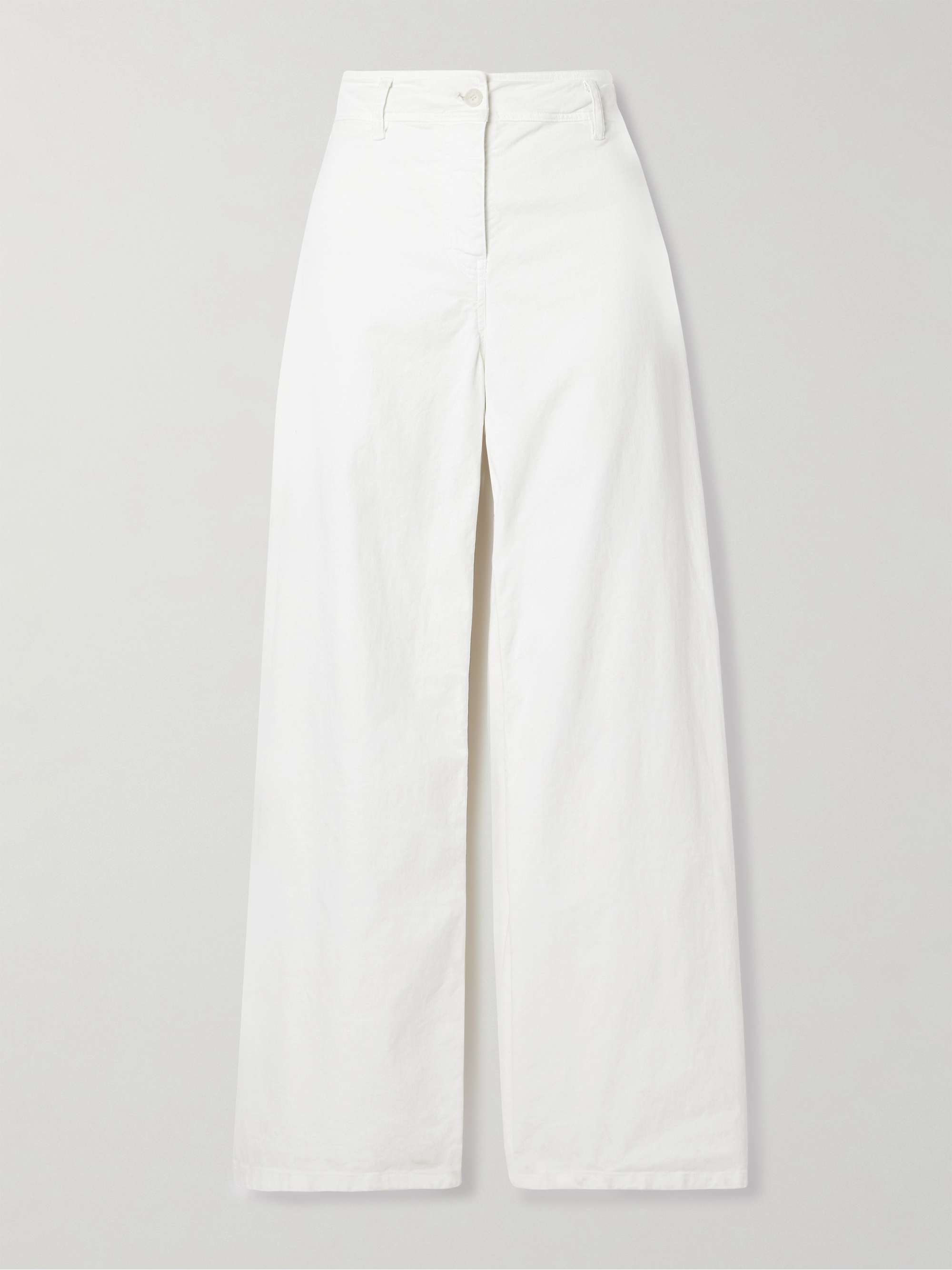 Megan cotton-blend twill wide-leg pants view