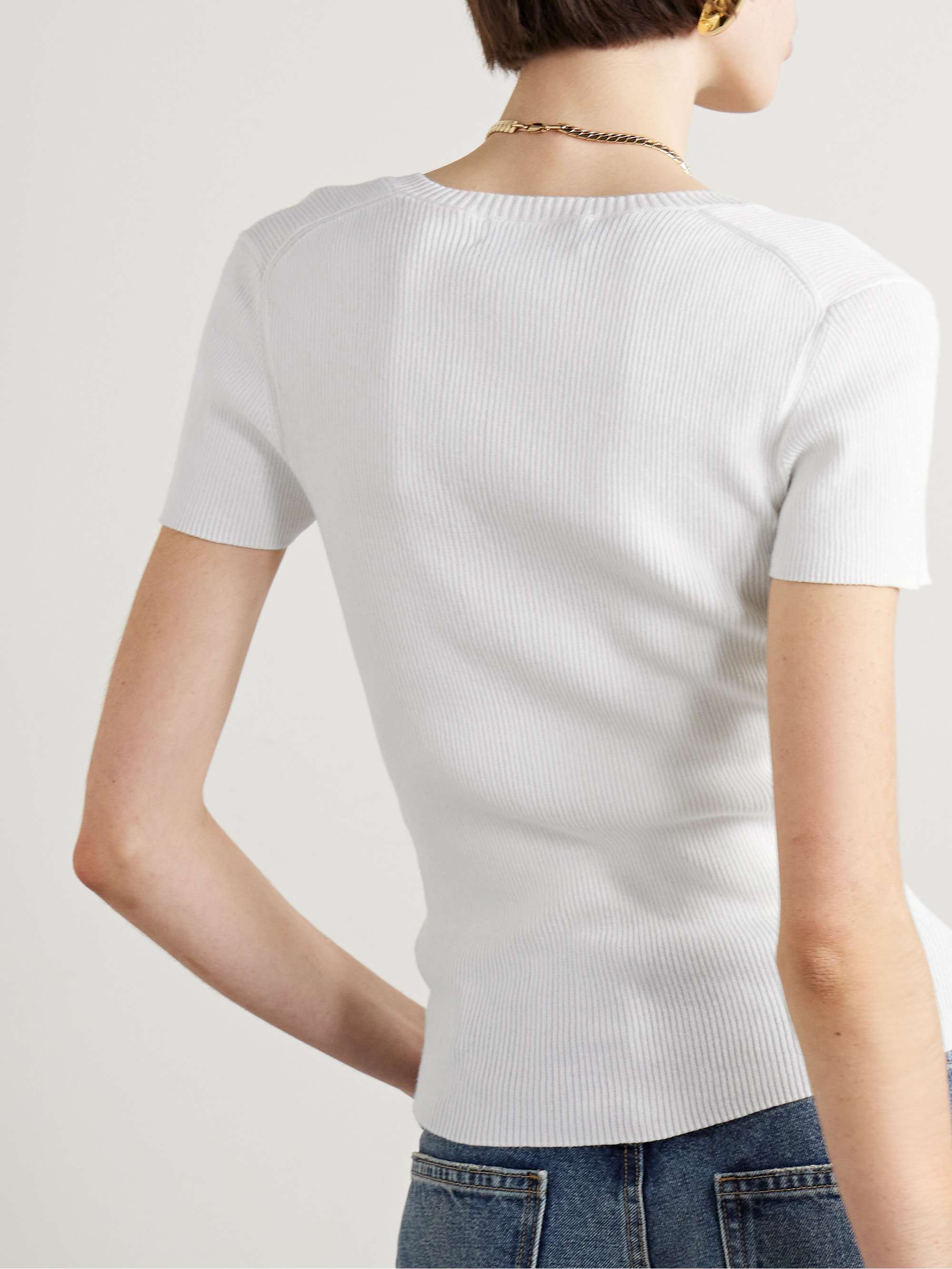 Italia ribbed cotton-jersey T-shirt view