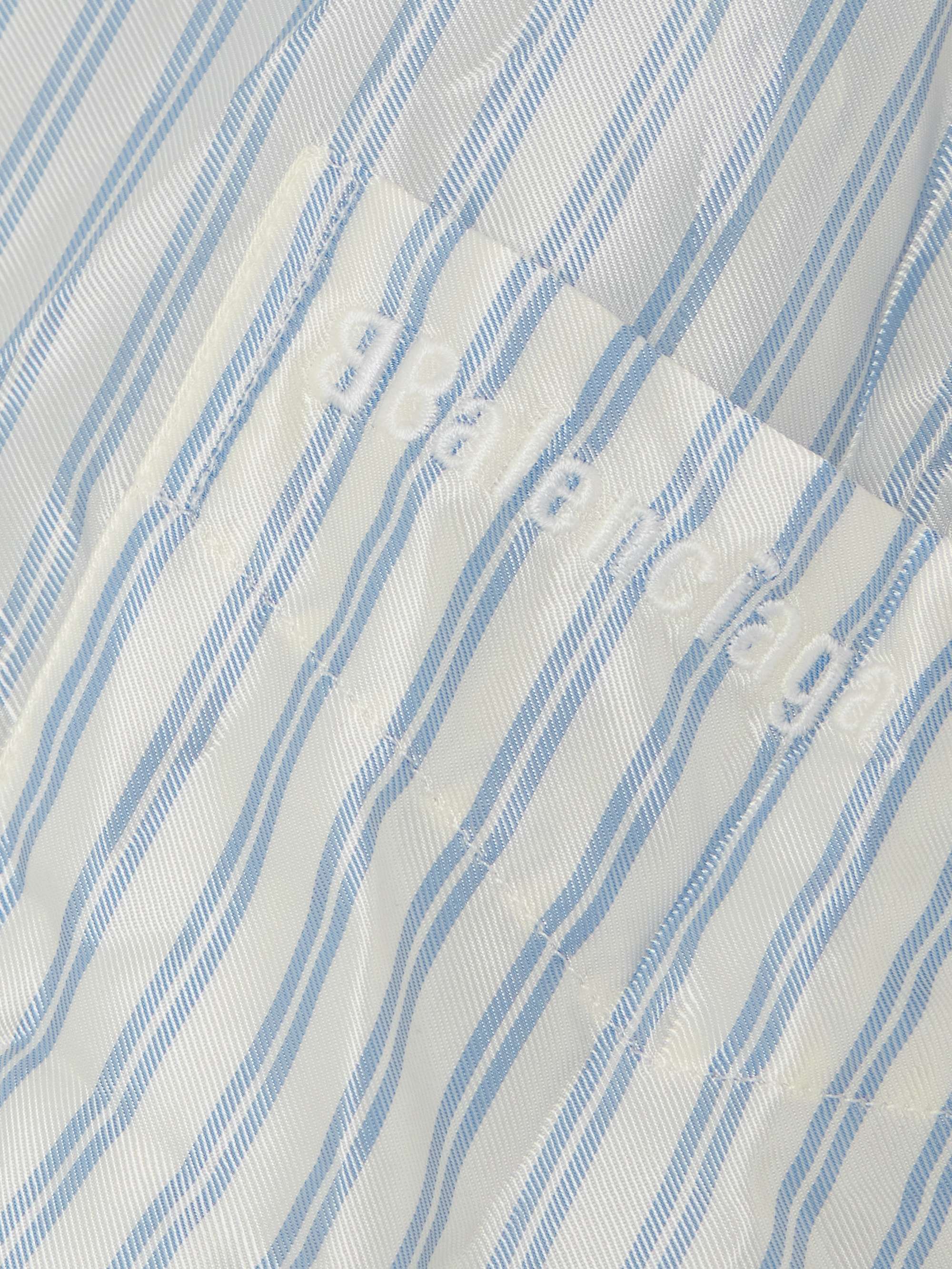 Oversized striped crinkled-satin shirt view