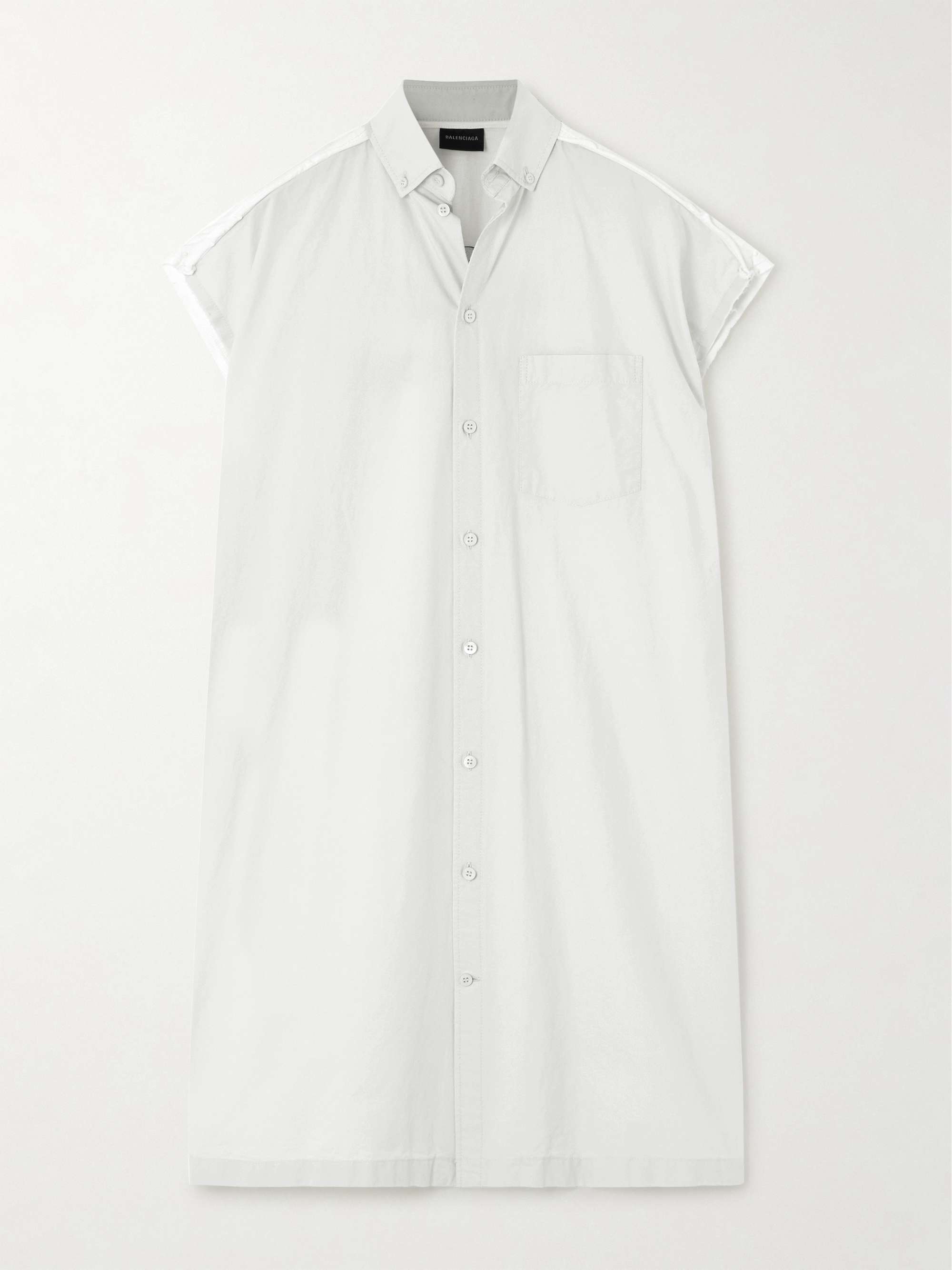 Paneled cotton-poplin shirt dress view