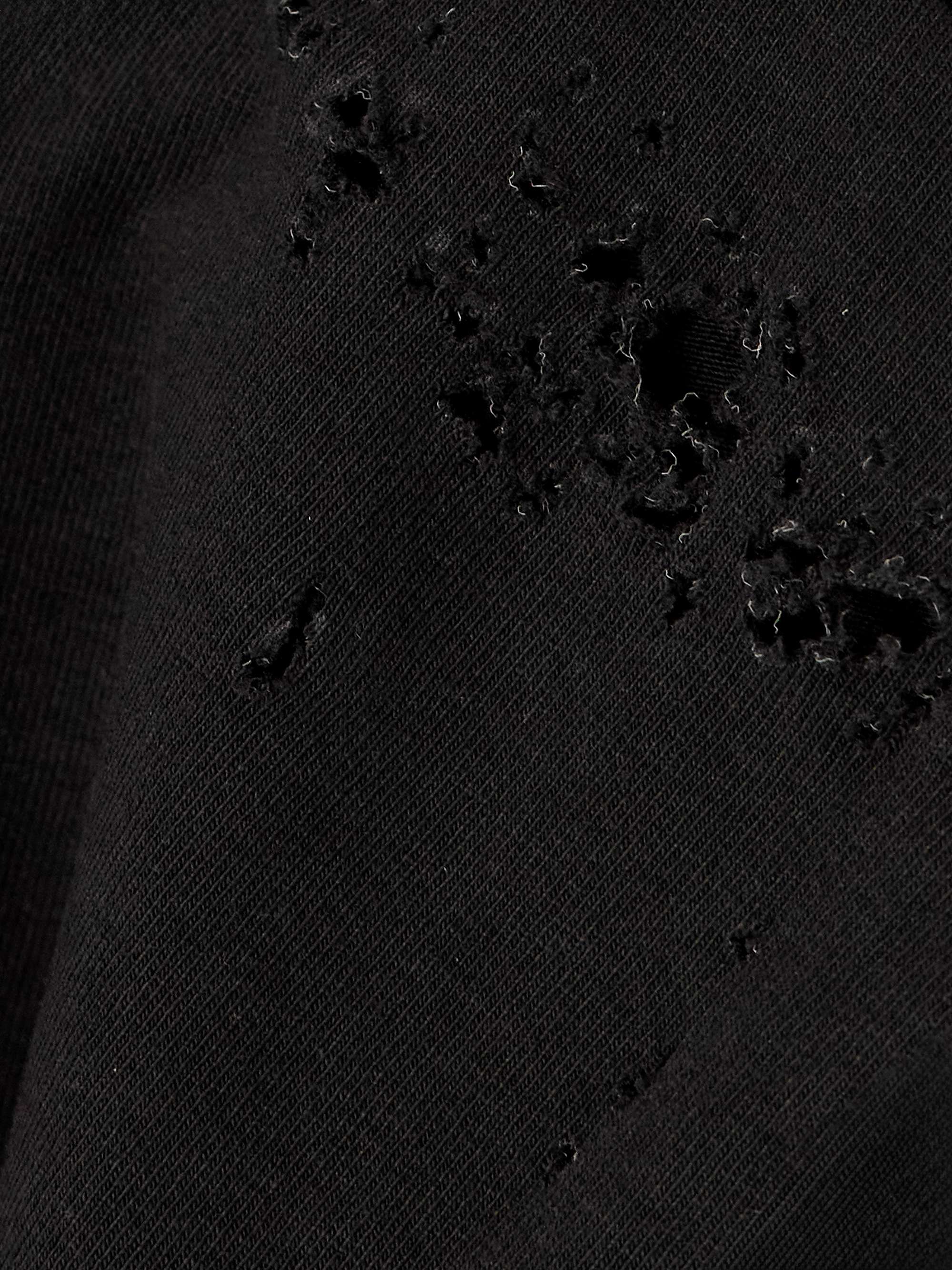Distressed printed cotton-blend jersey hoodie view
