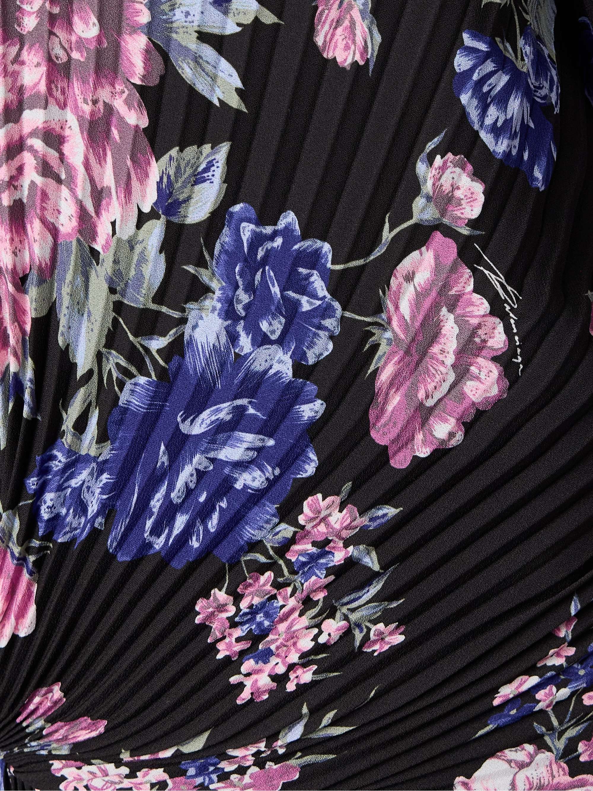 Cape-effect floral-print plissé-crepe gown view