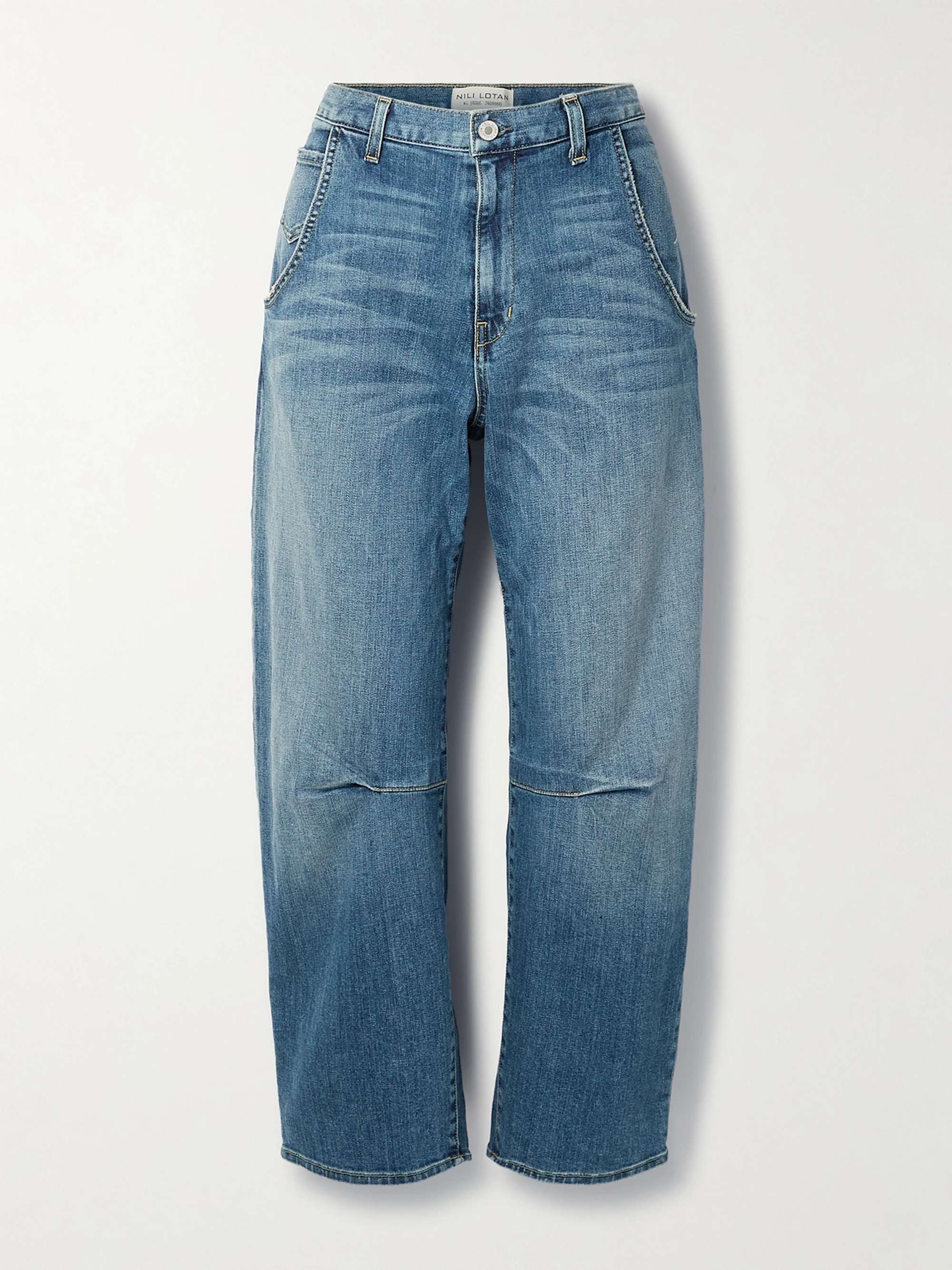 Emerson mid-rise barrel-leg jeans view