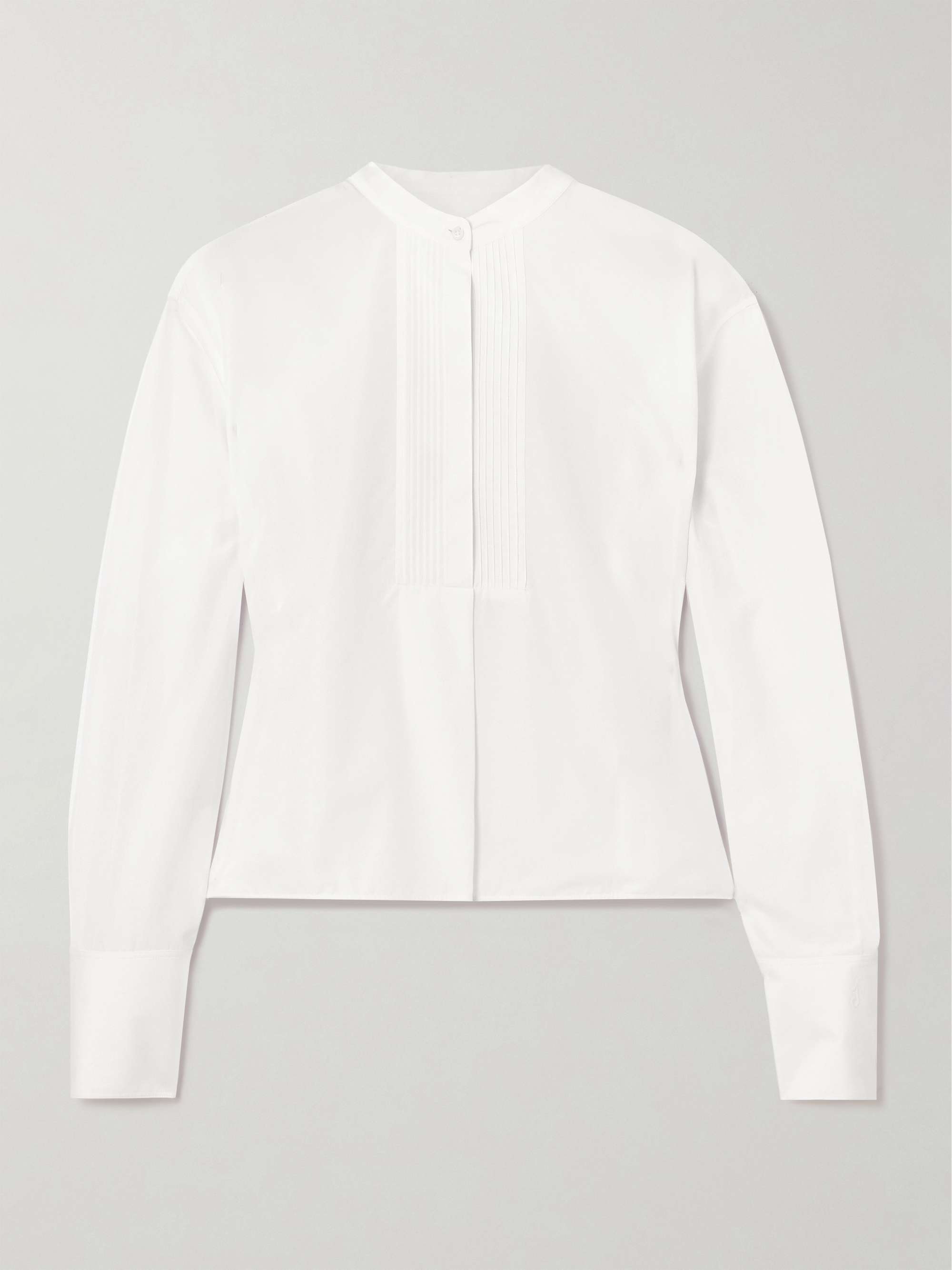 Pintucked cotton-poplin shirt view
