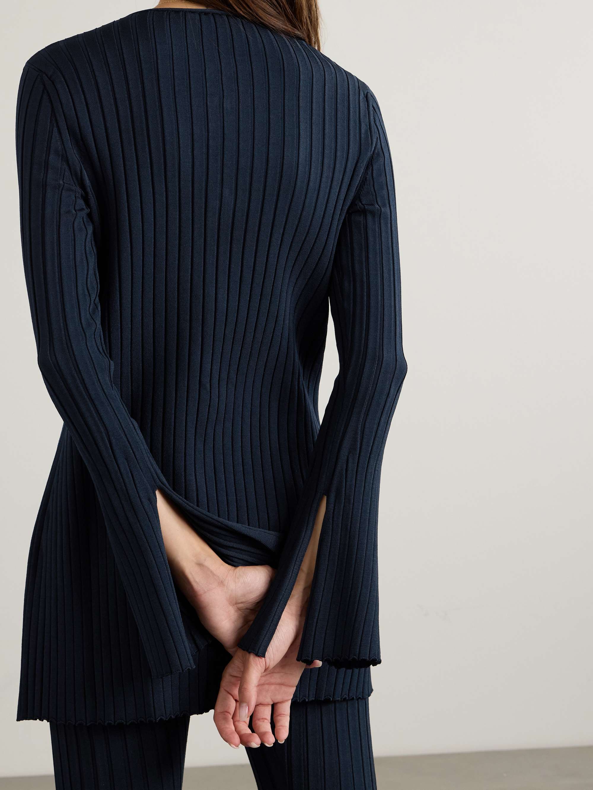 Ribbed-knit cardigan view