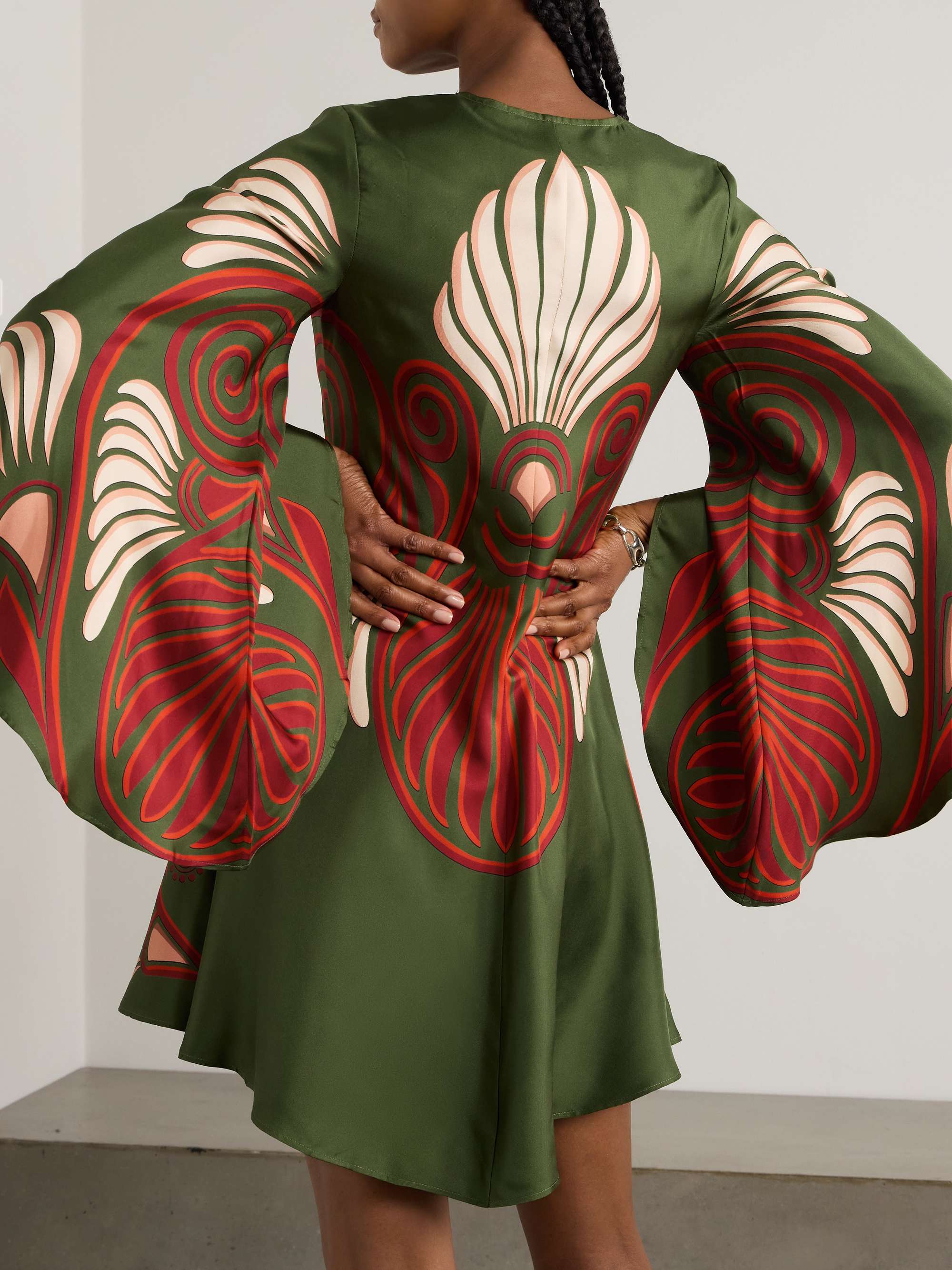 Magnifico belted printed silk mini dress view