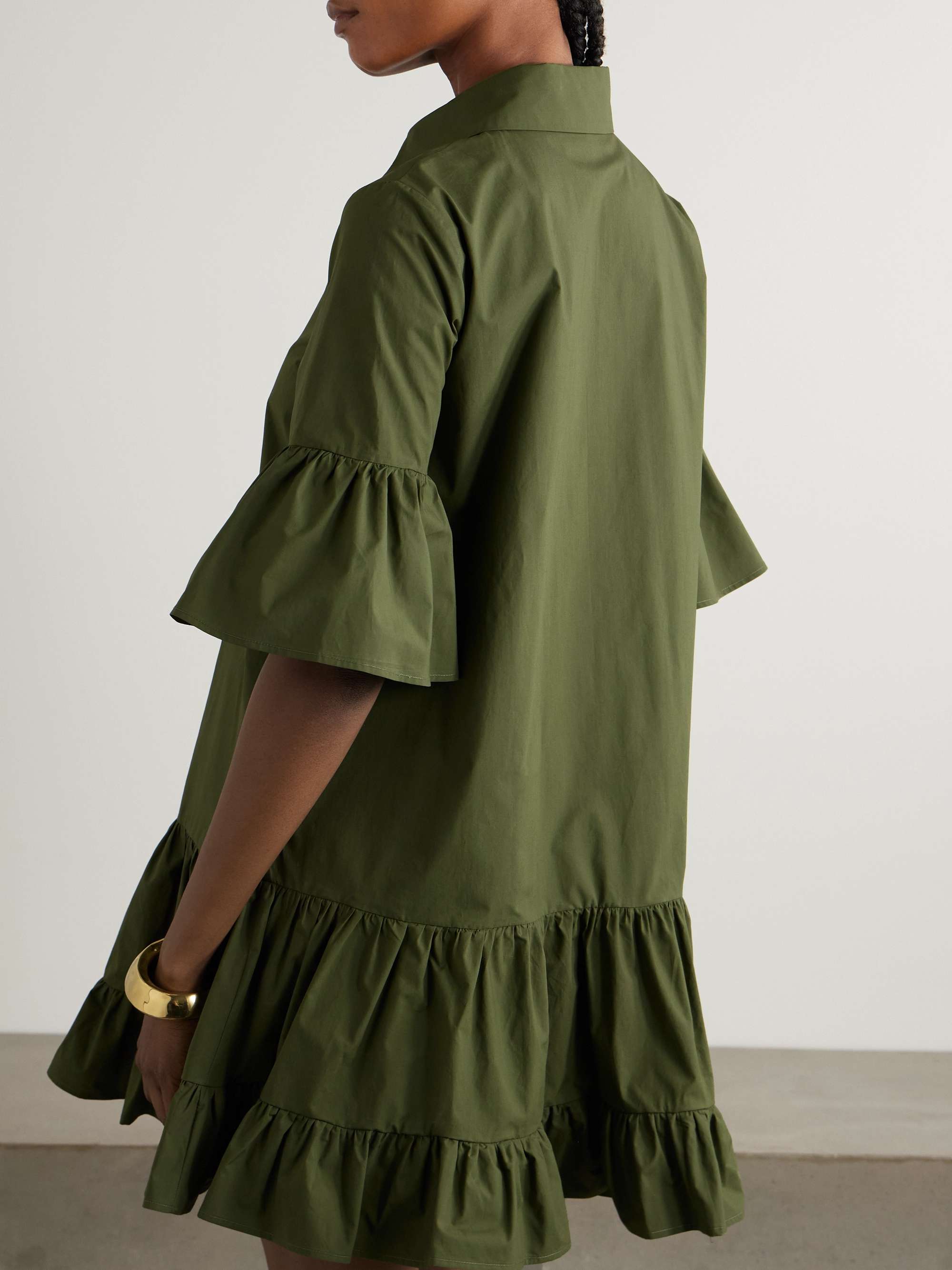 Choux ruffled tiered cotton-poplin mini dress view