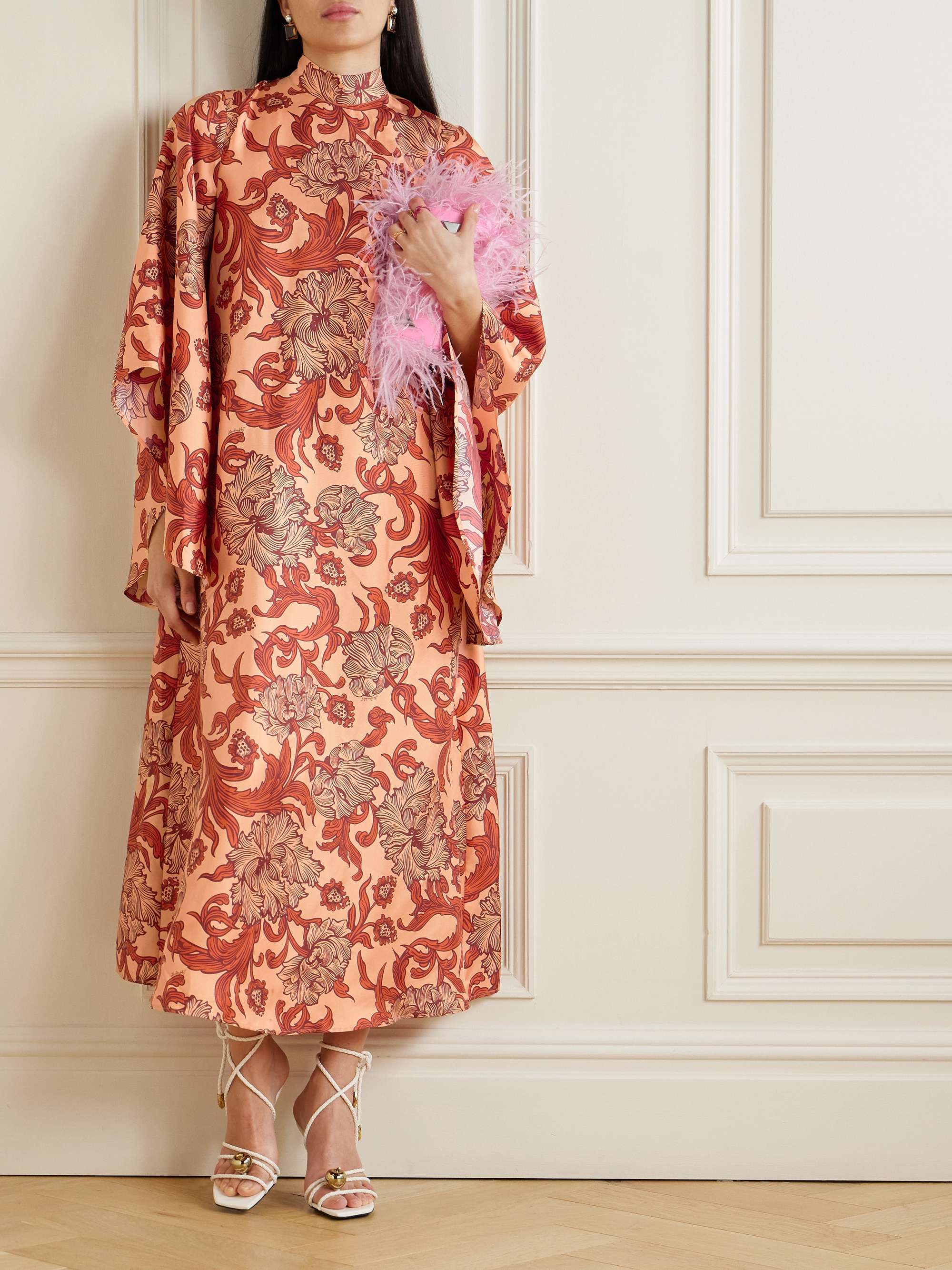 Magnifico printed silk-twill maxi dress view