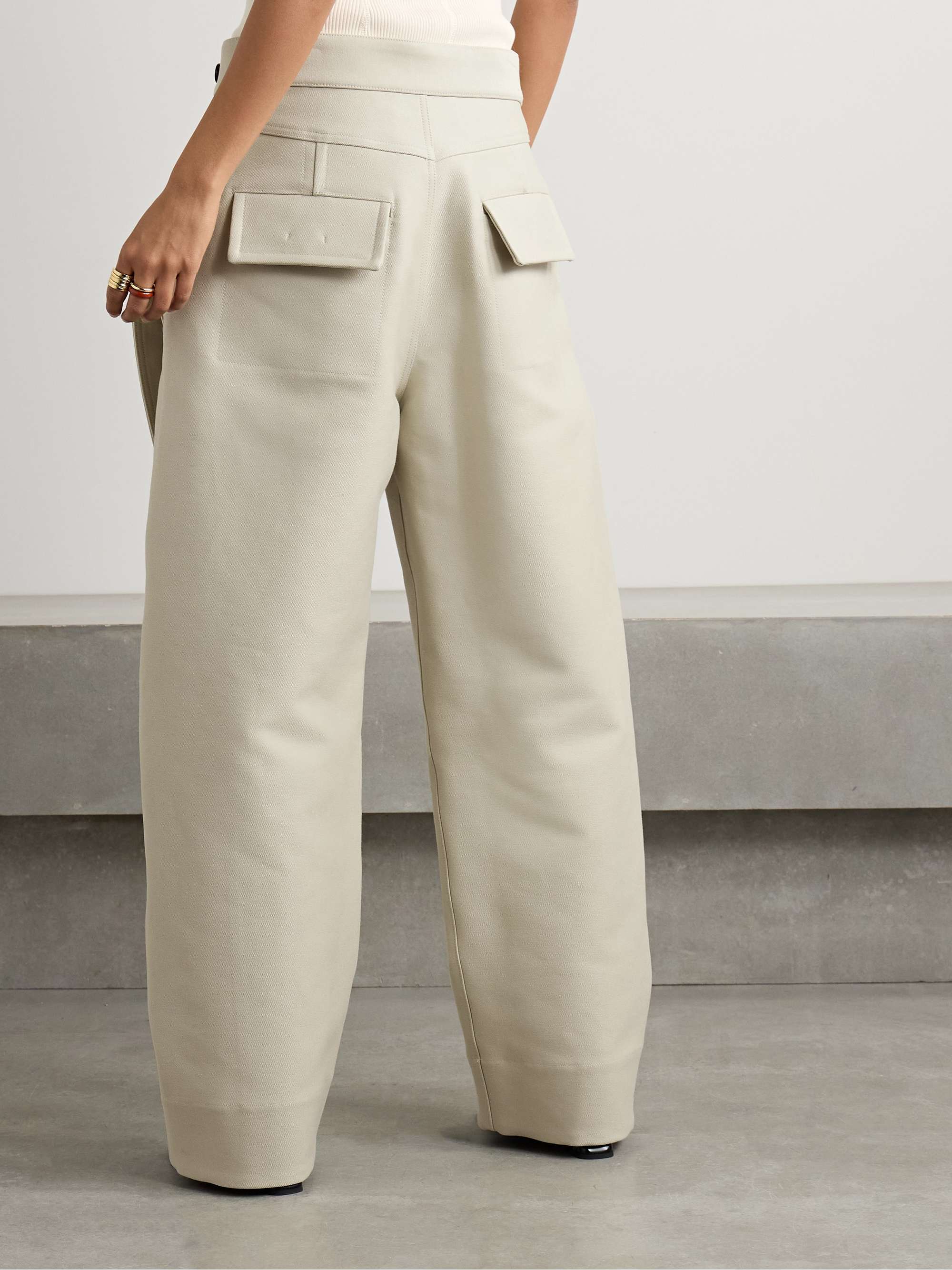 Layered cotton-gabardine wide-leg pants view