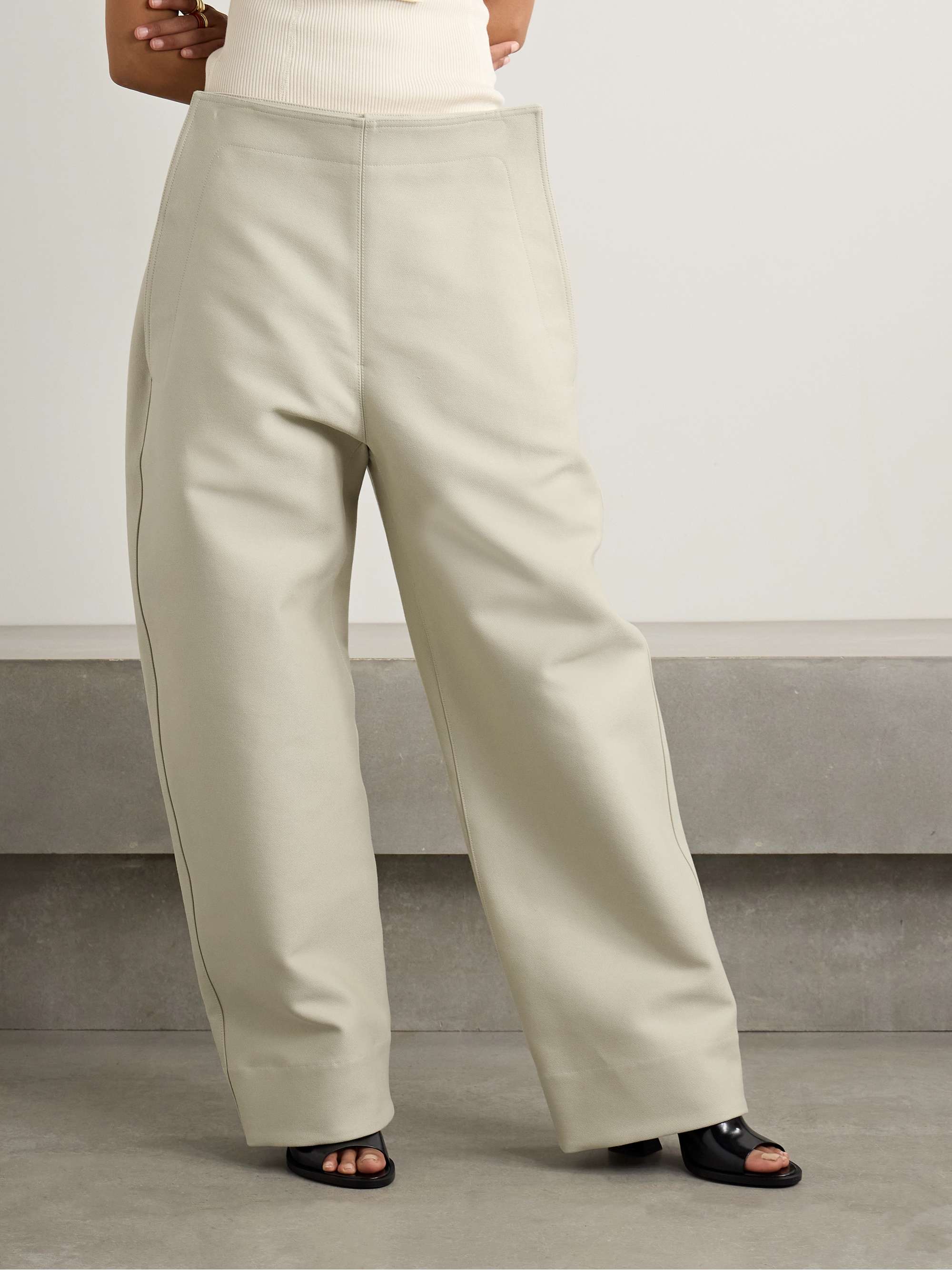 Layered cotton-gabardine wide-leg pants view