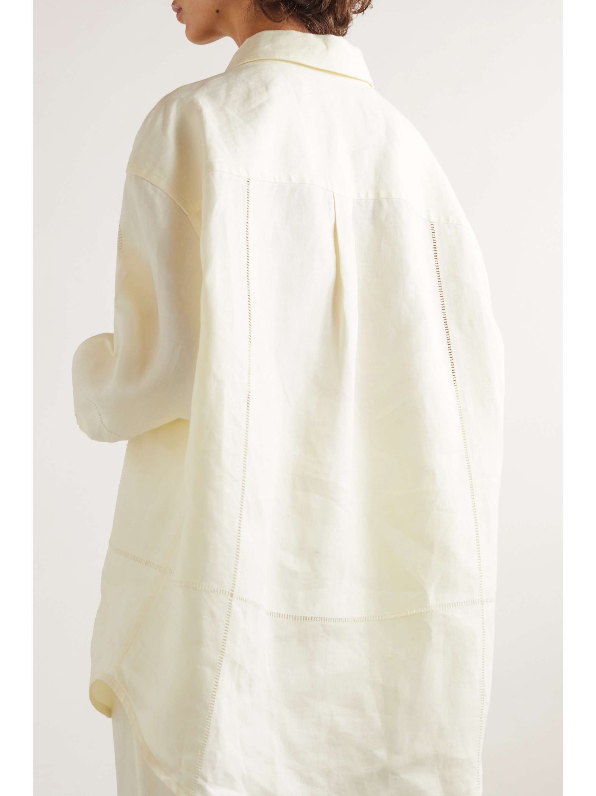 Embroidered linen shirt view