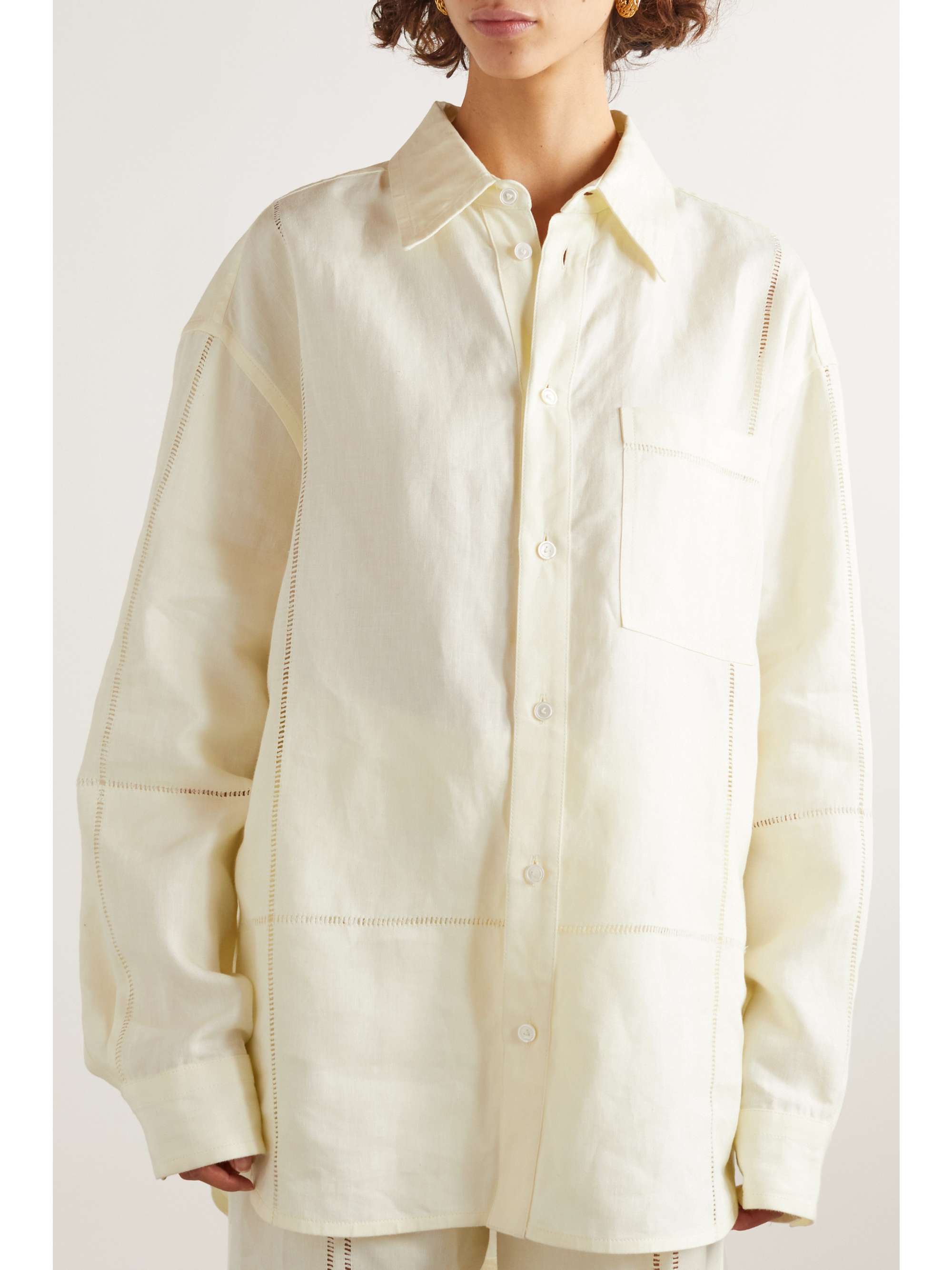 Embroidered linen shirt view