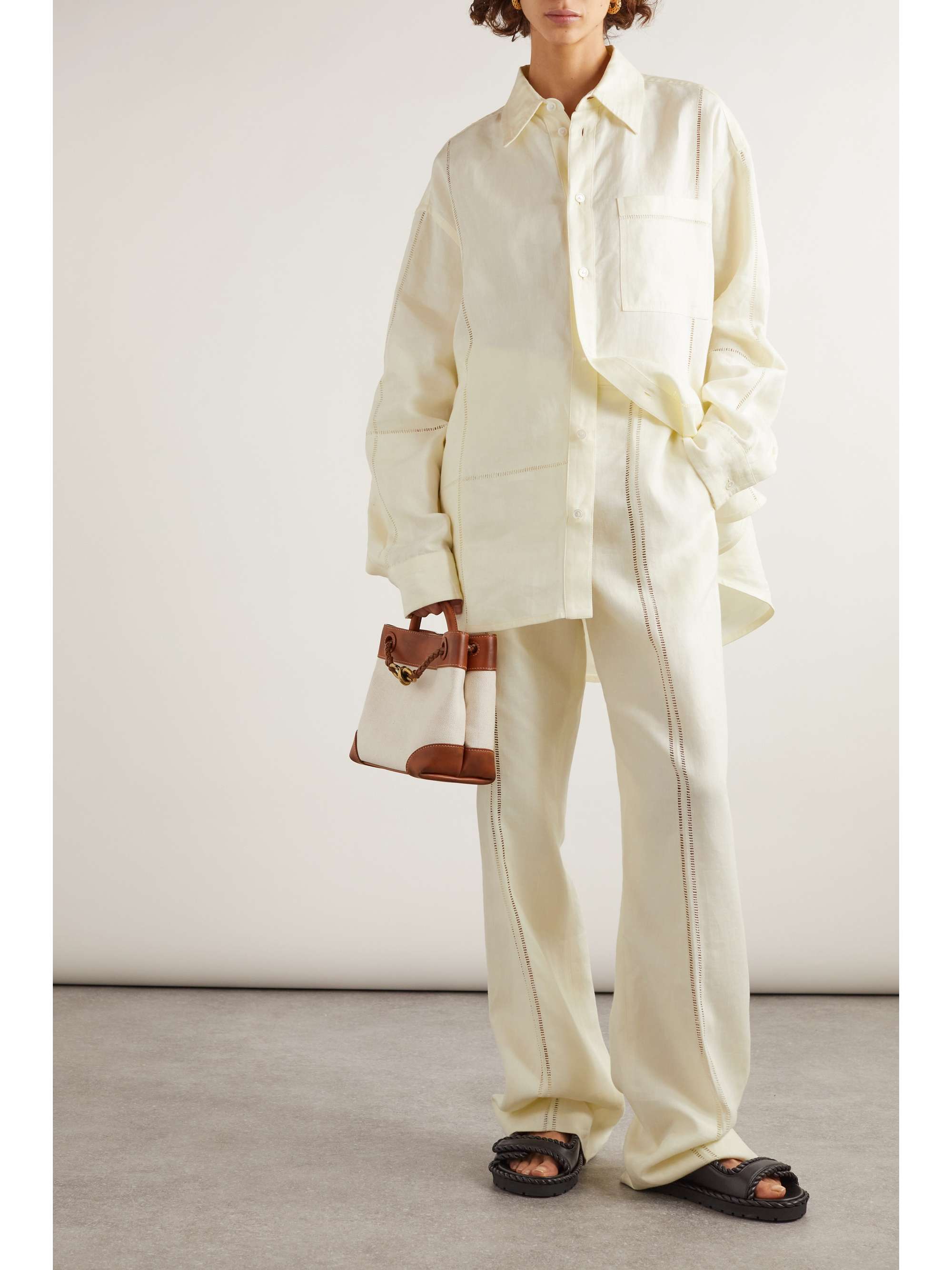 Embroidered linen shirt view