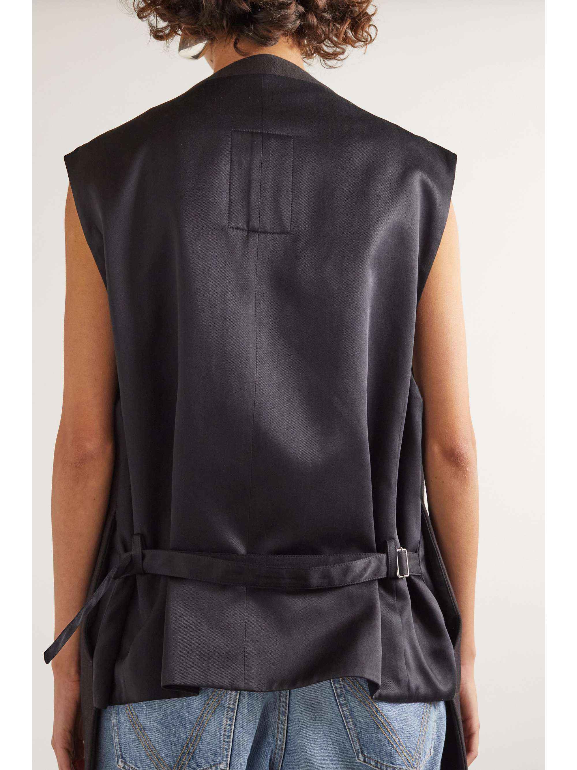 Cotton-blend crepe vest view