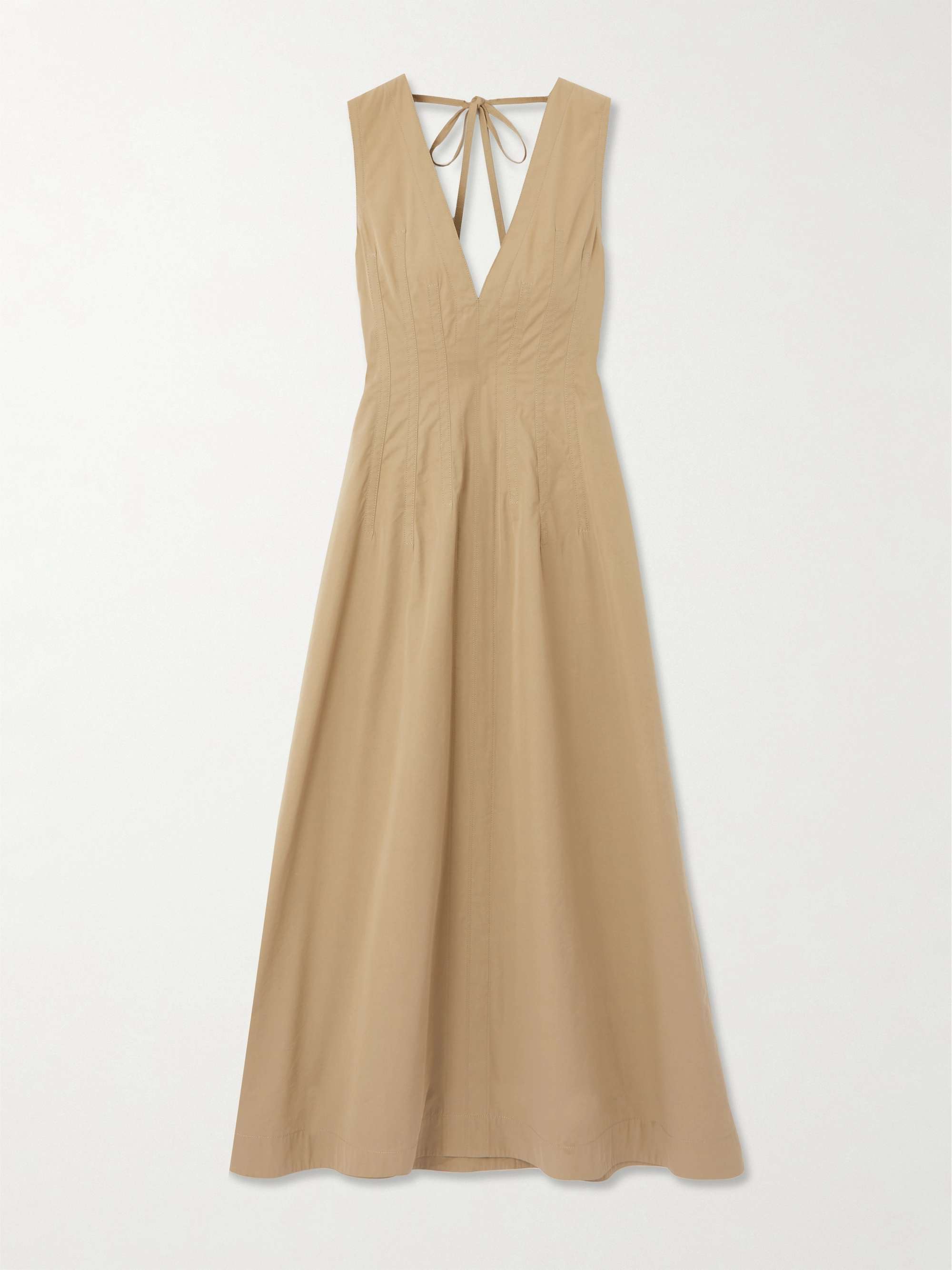 Tie-detailed cotton-blend maxi dress view