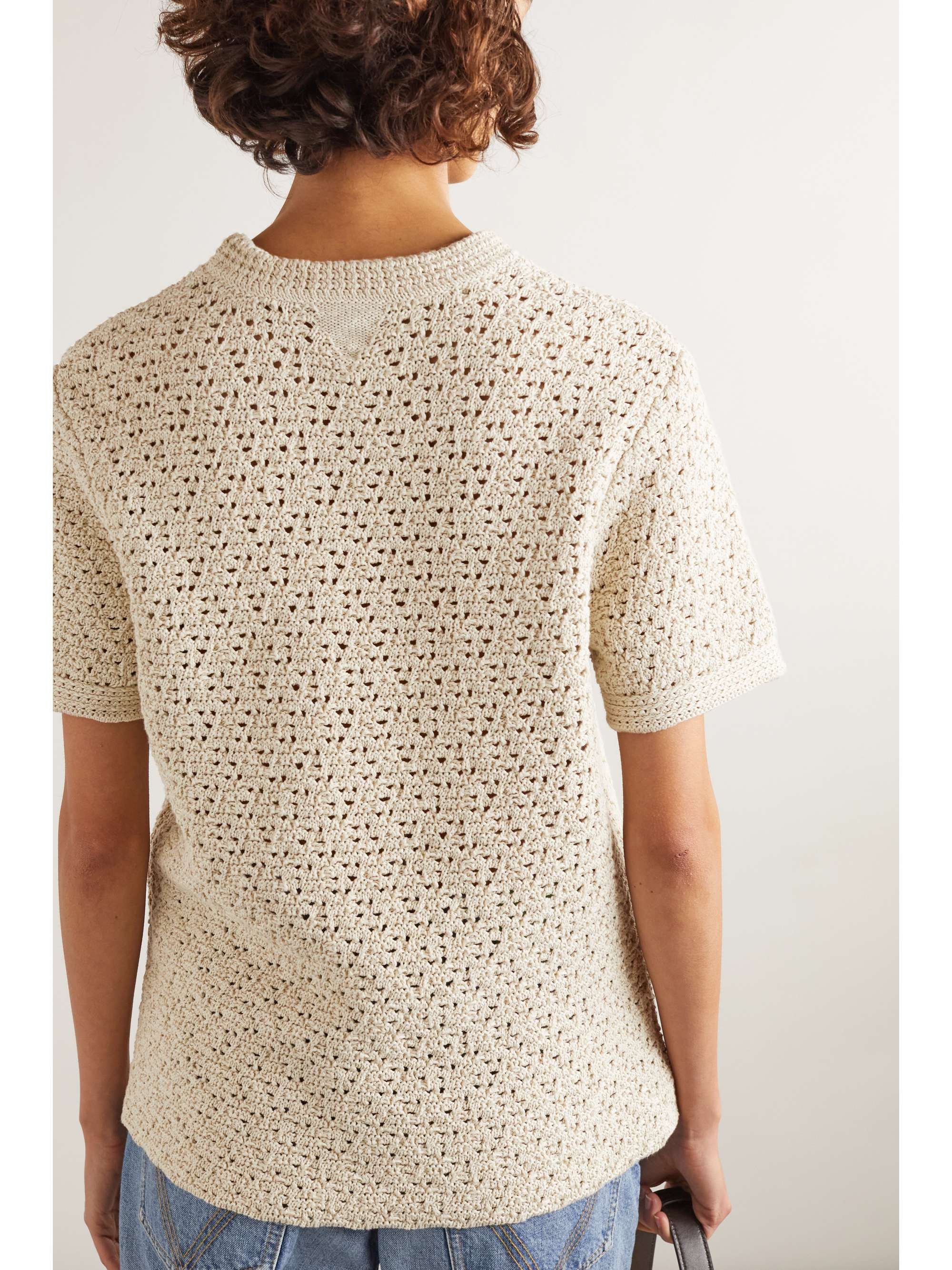 Crochet-knit cotton T-shirt view