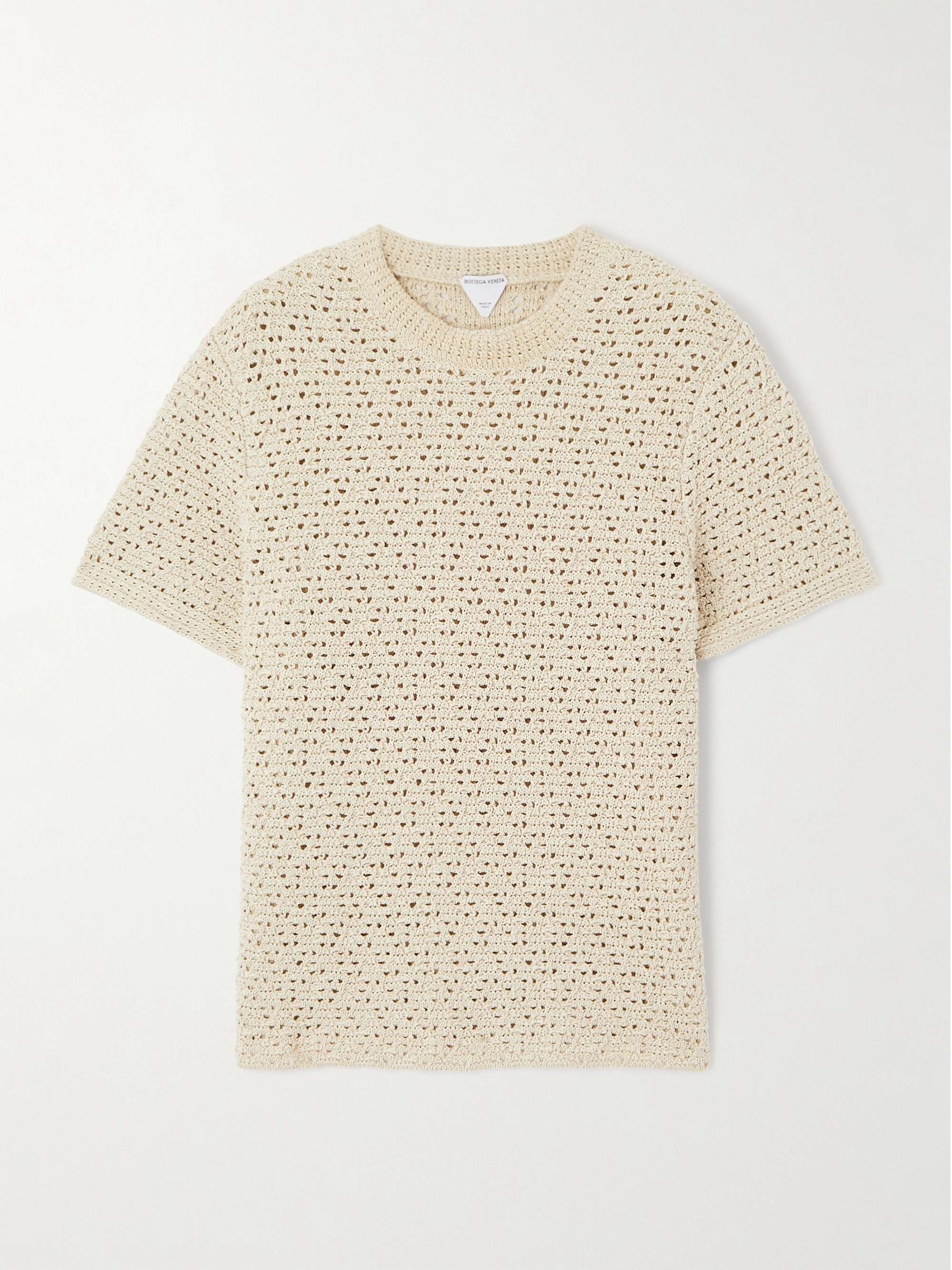 Crochet-knit cotton T-shirt view