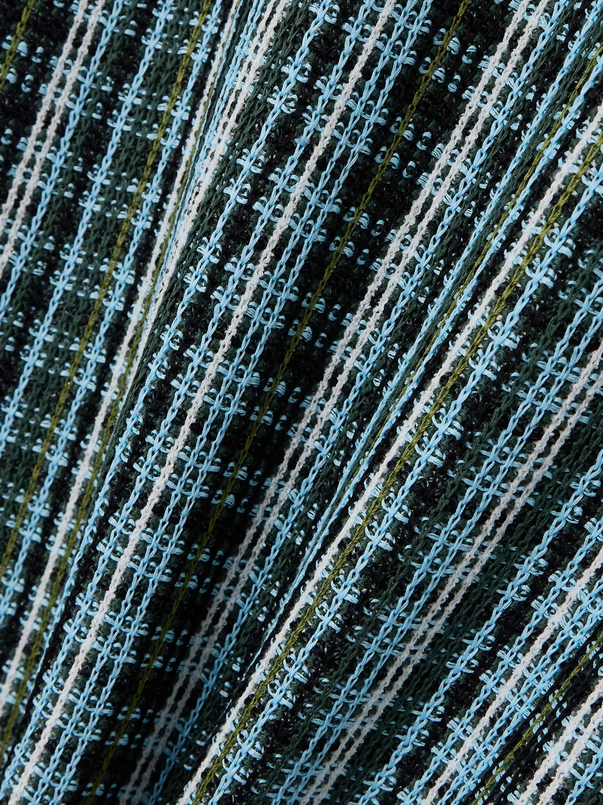 Checked linen-blend midi skirt view