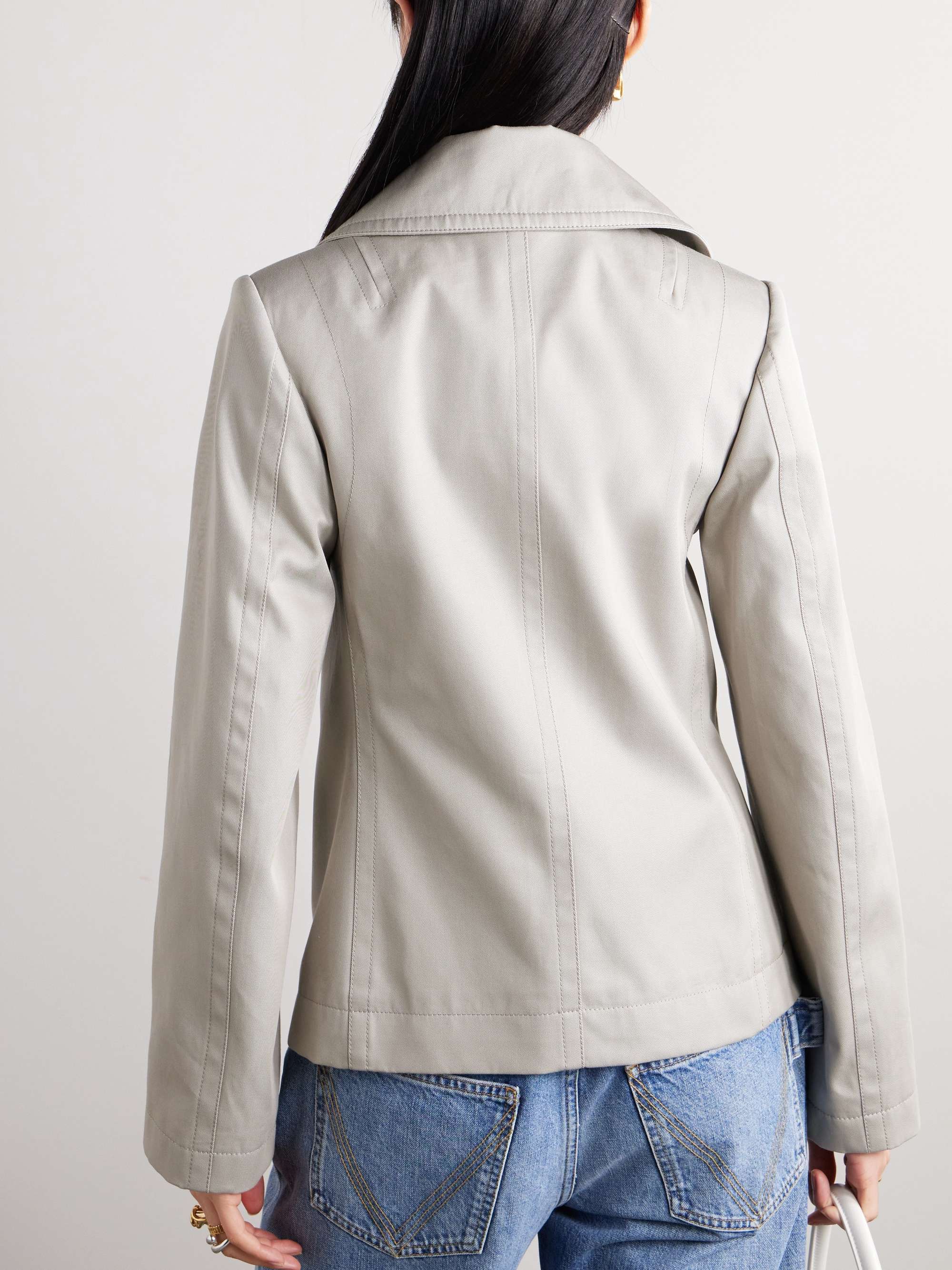 Double-breasted cotton-twill jacket view