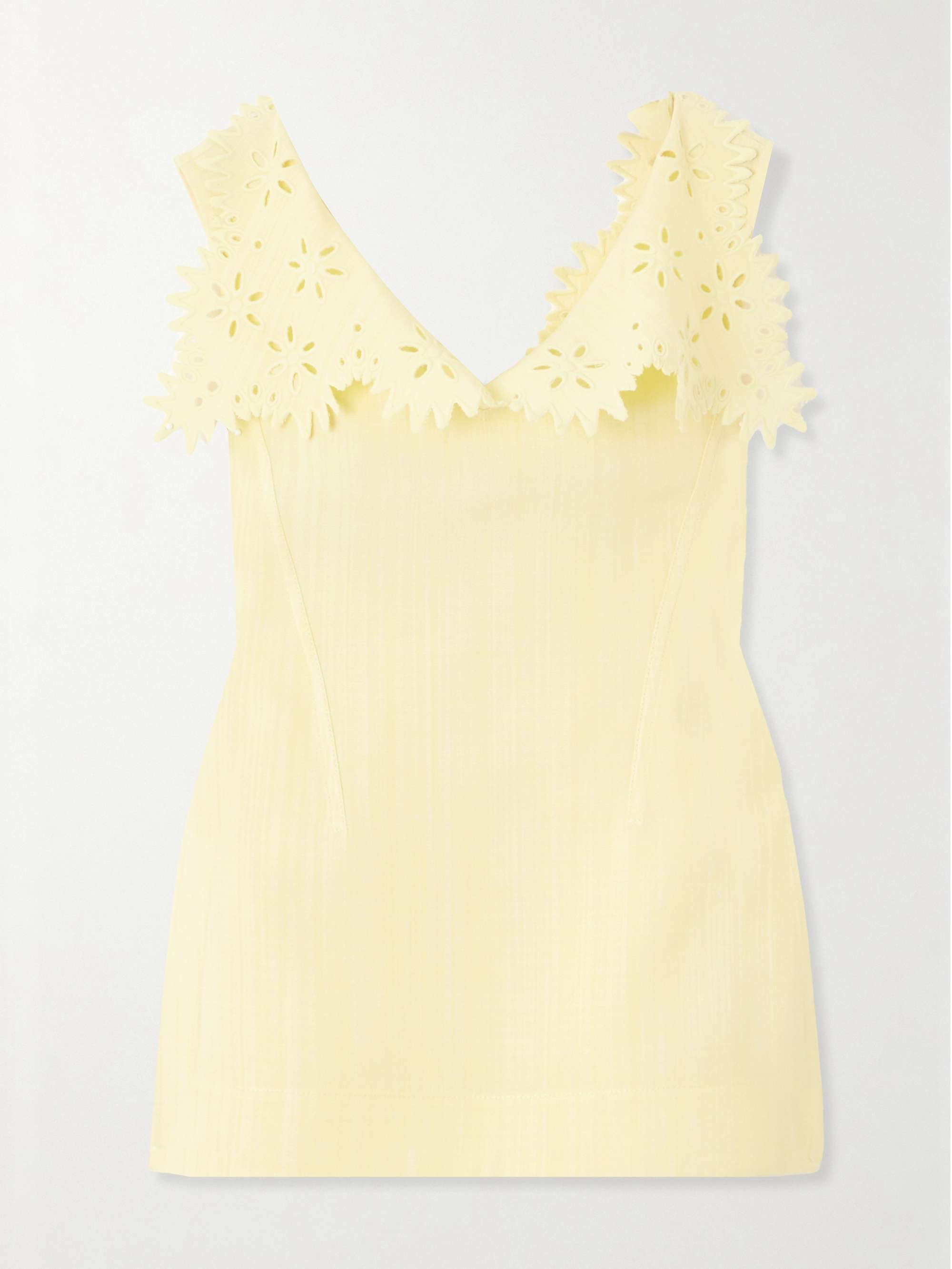 Layered broderie anglaise top view