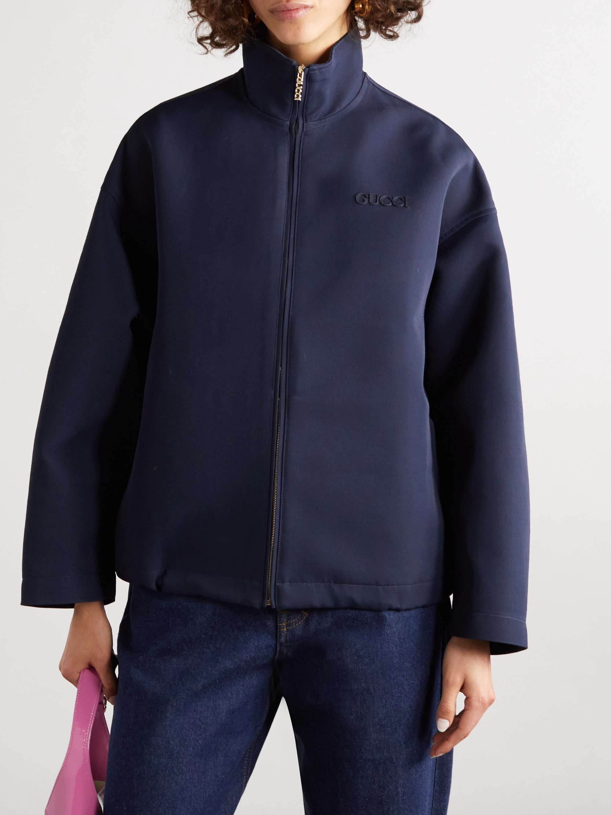Embroidered wool-blend jacket view