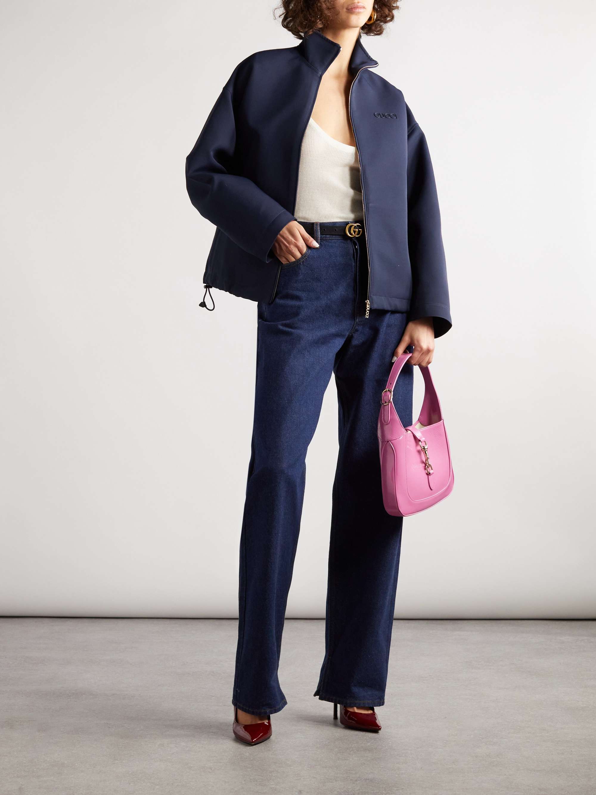 Embroidered wool-blend jacket view