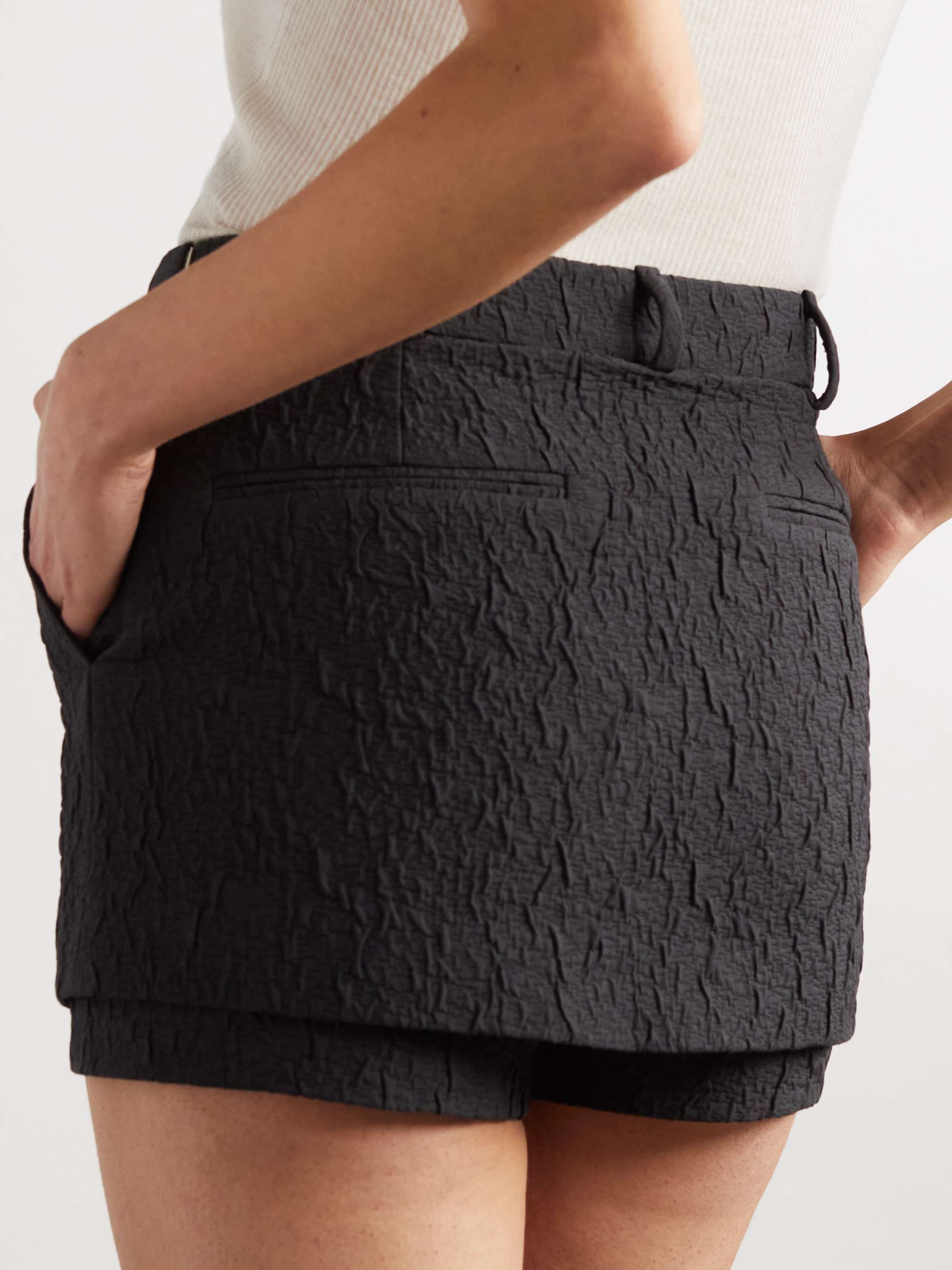 Layered cloqué mini skirt view