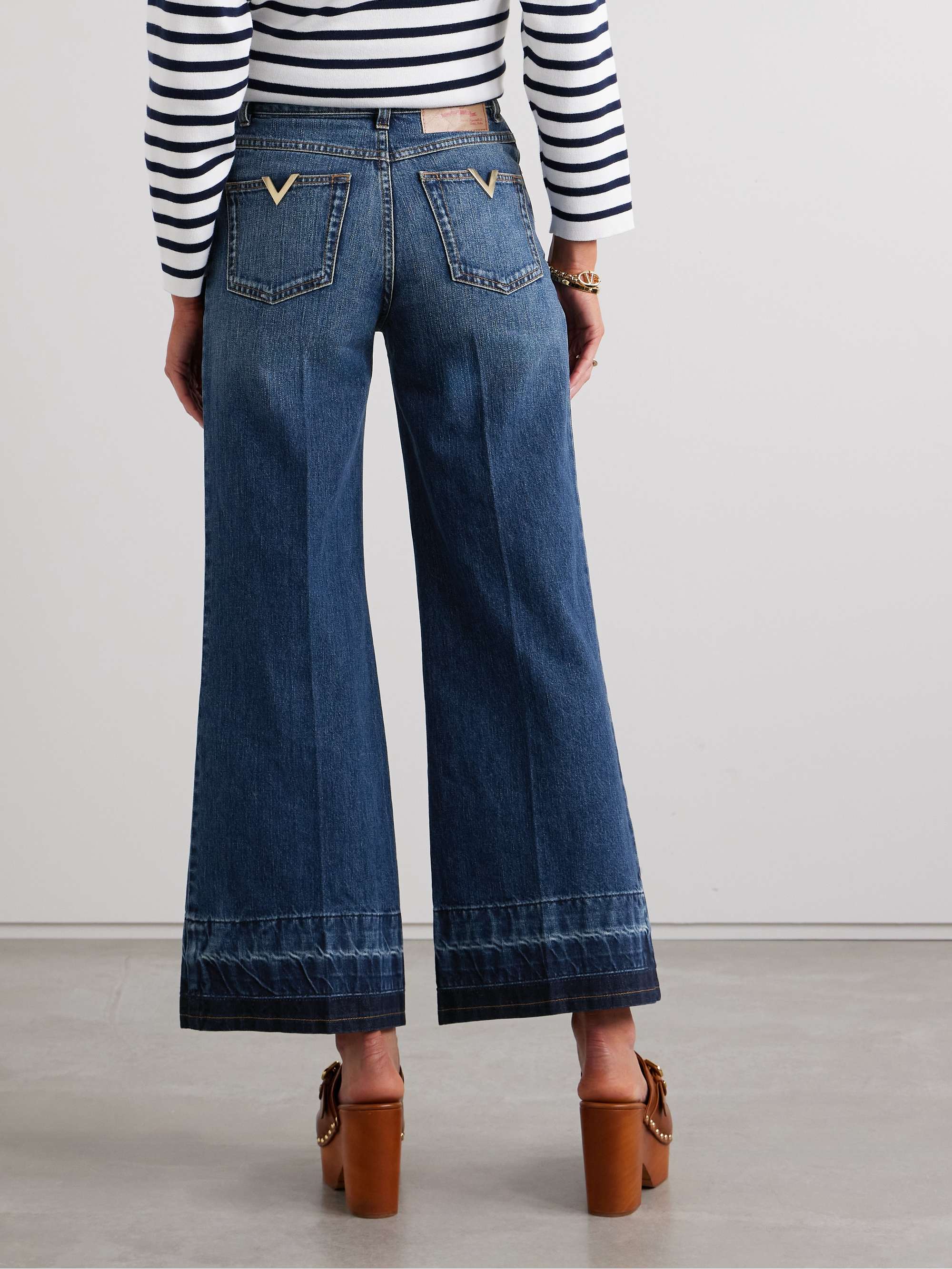 Embellished high-rise flared jeans view