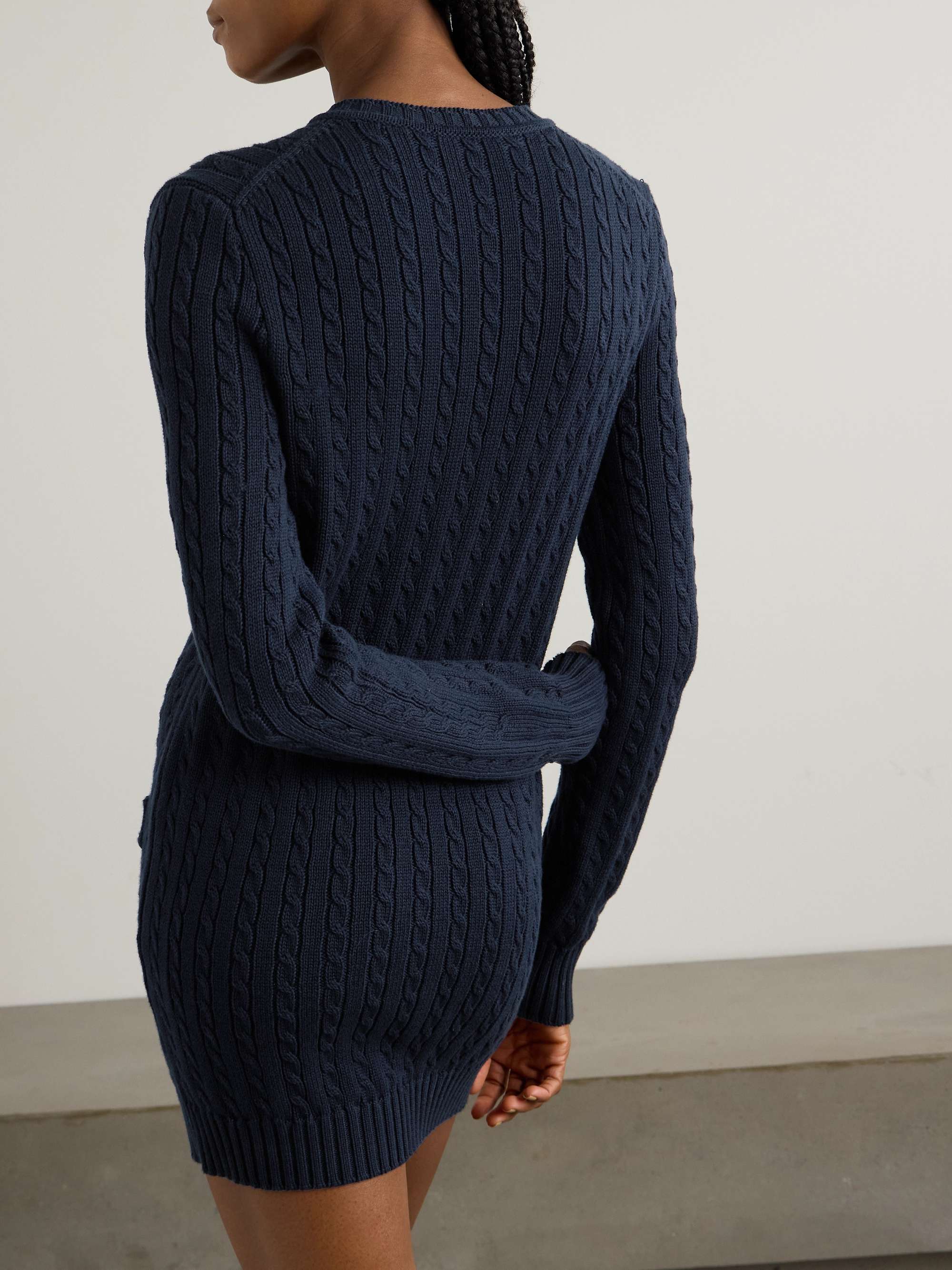 Embellished cable-knit cotton cardigan view