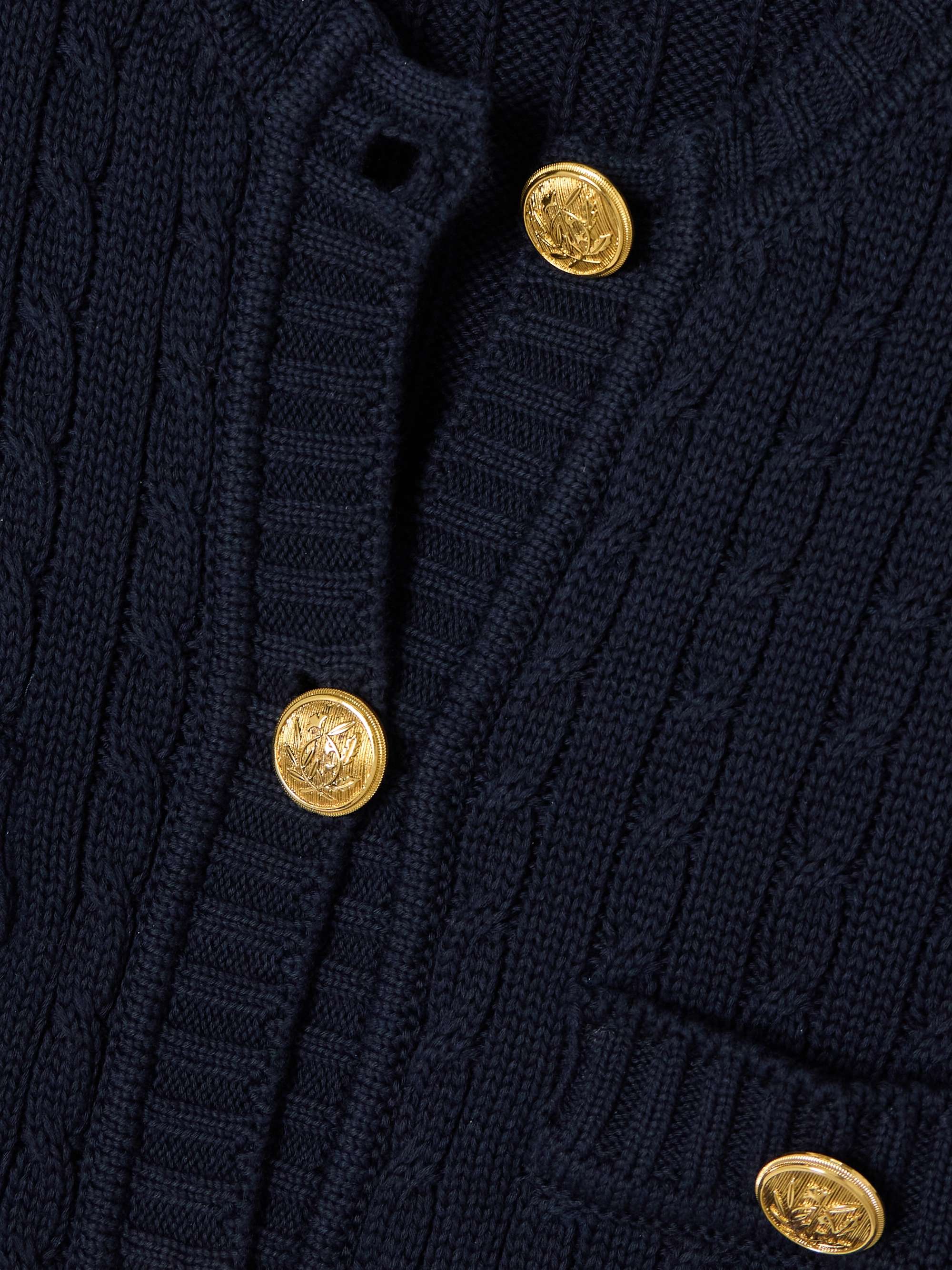 Embellished cable-knit cotton cardigan view