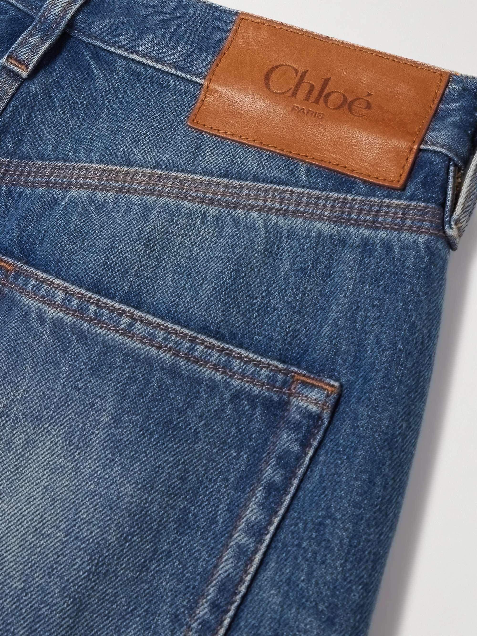 Embellished mid-rise straight-leg organic jeans view