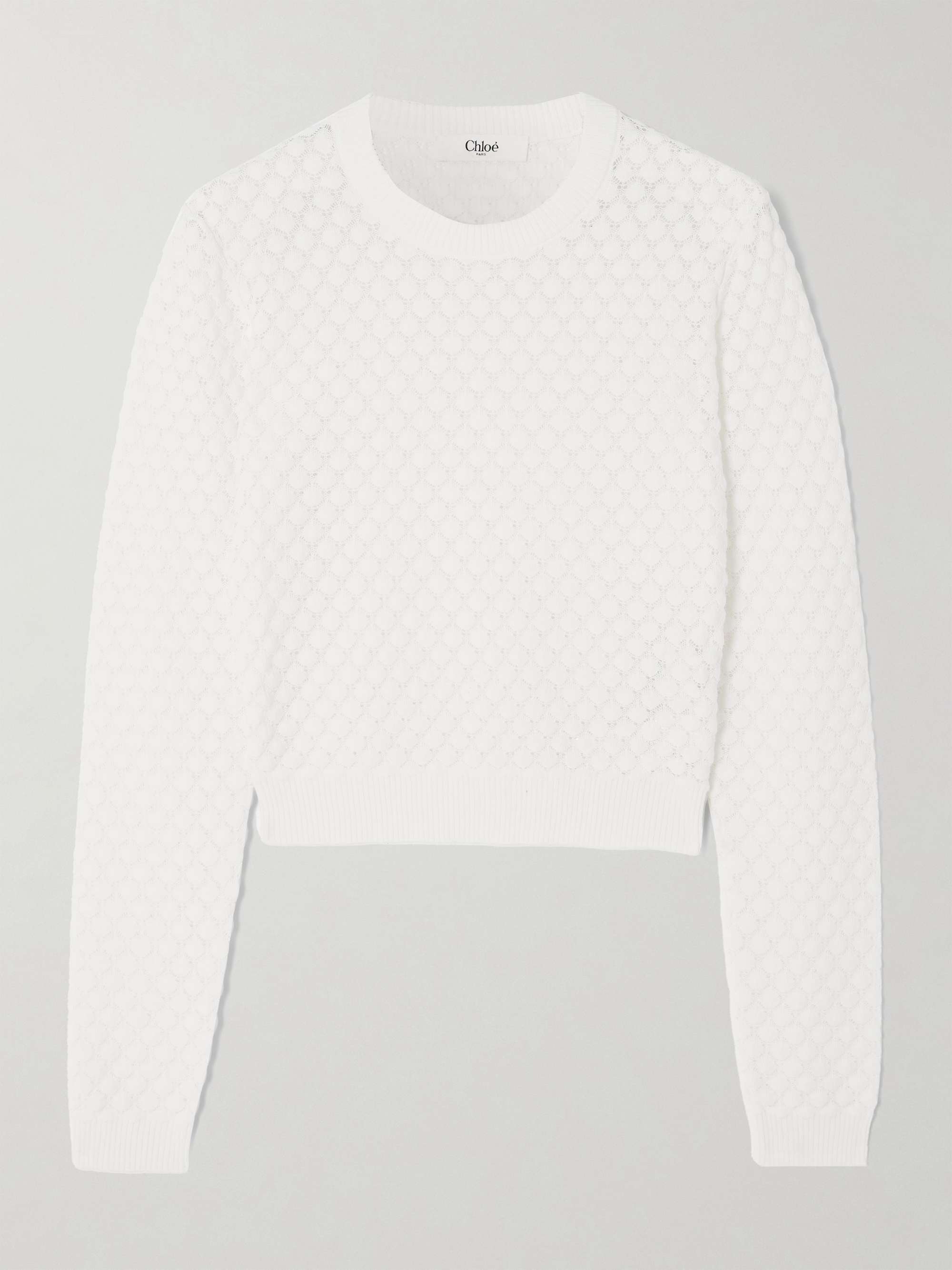 Cropped cotton sweater view