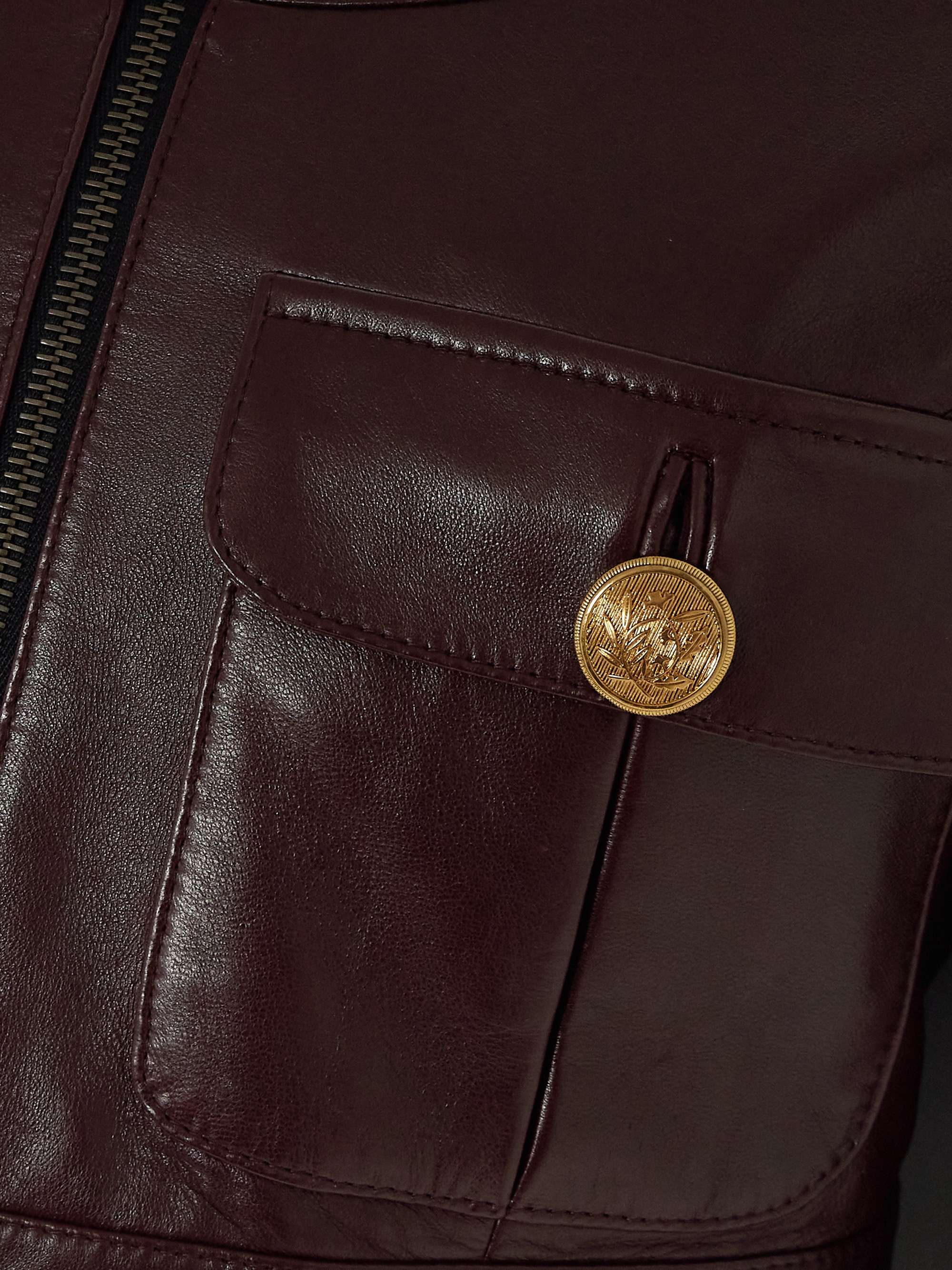Cropped leather jacket view