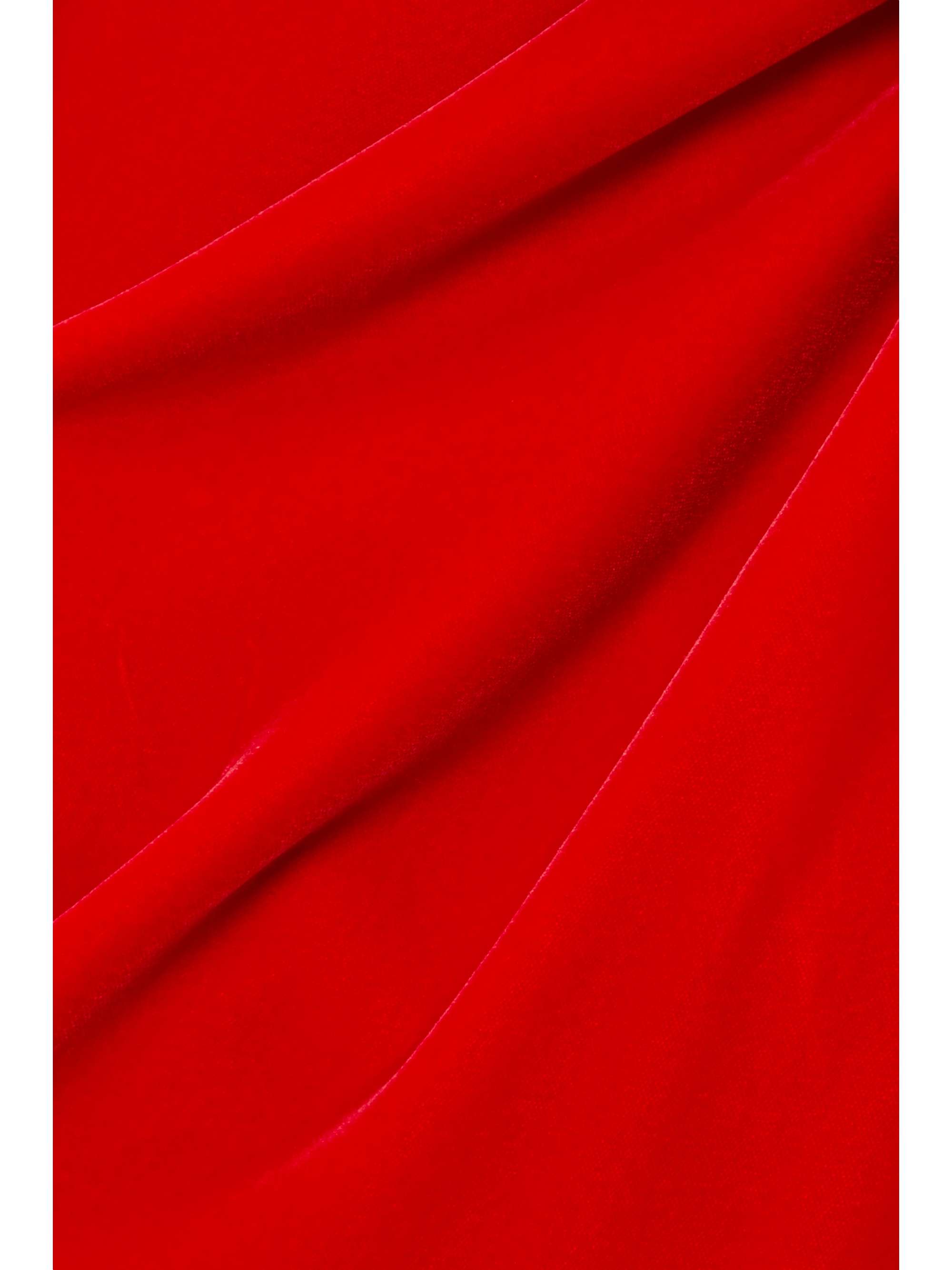 Open-back draped velvet halterneck maxi dress view